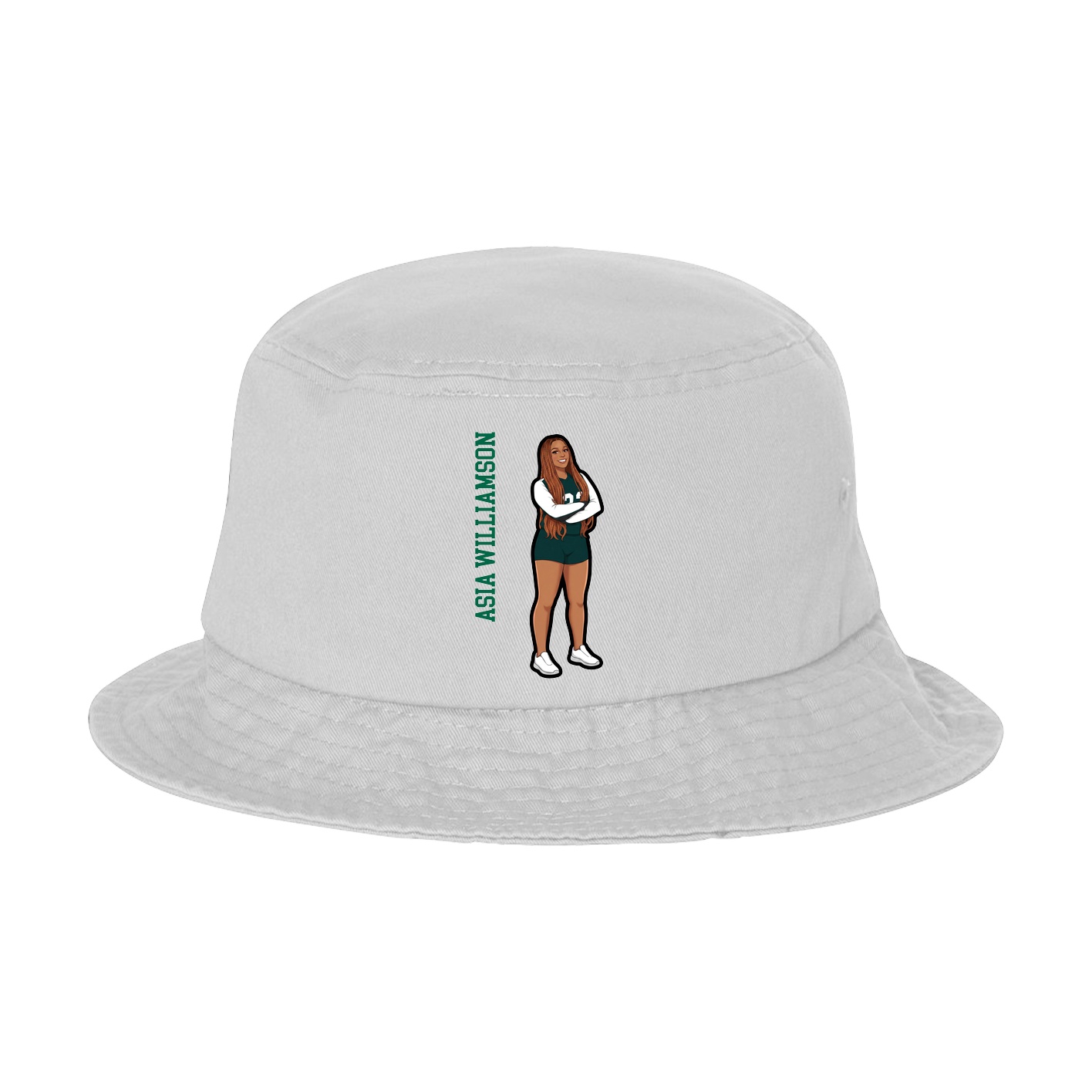 Bucket Cap — Name Vertical in White