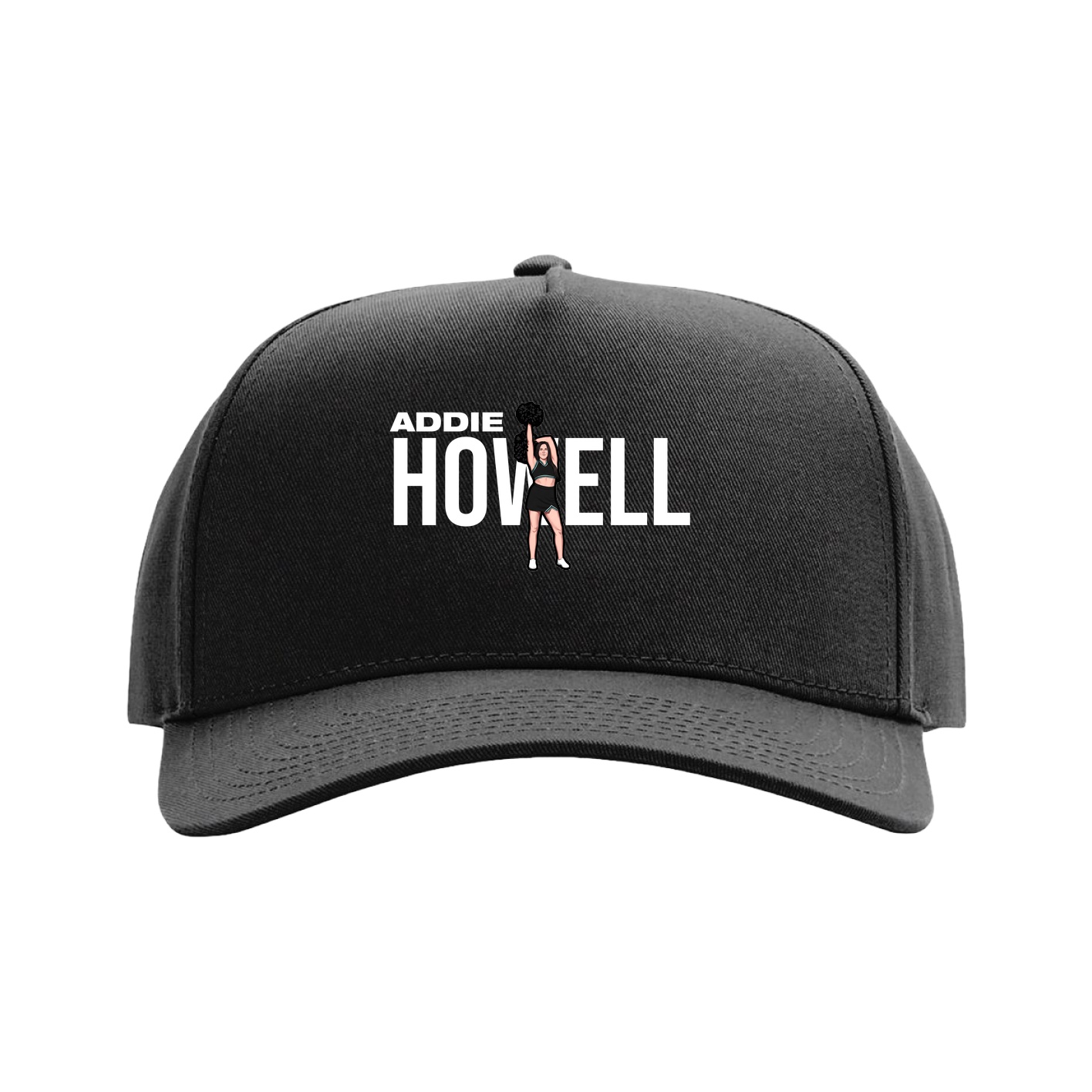 Full Fabric Five-Panel Champ Cap — Player Name in Black