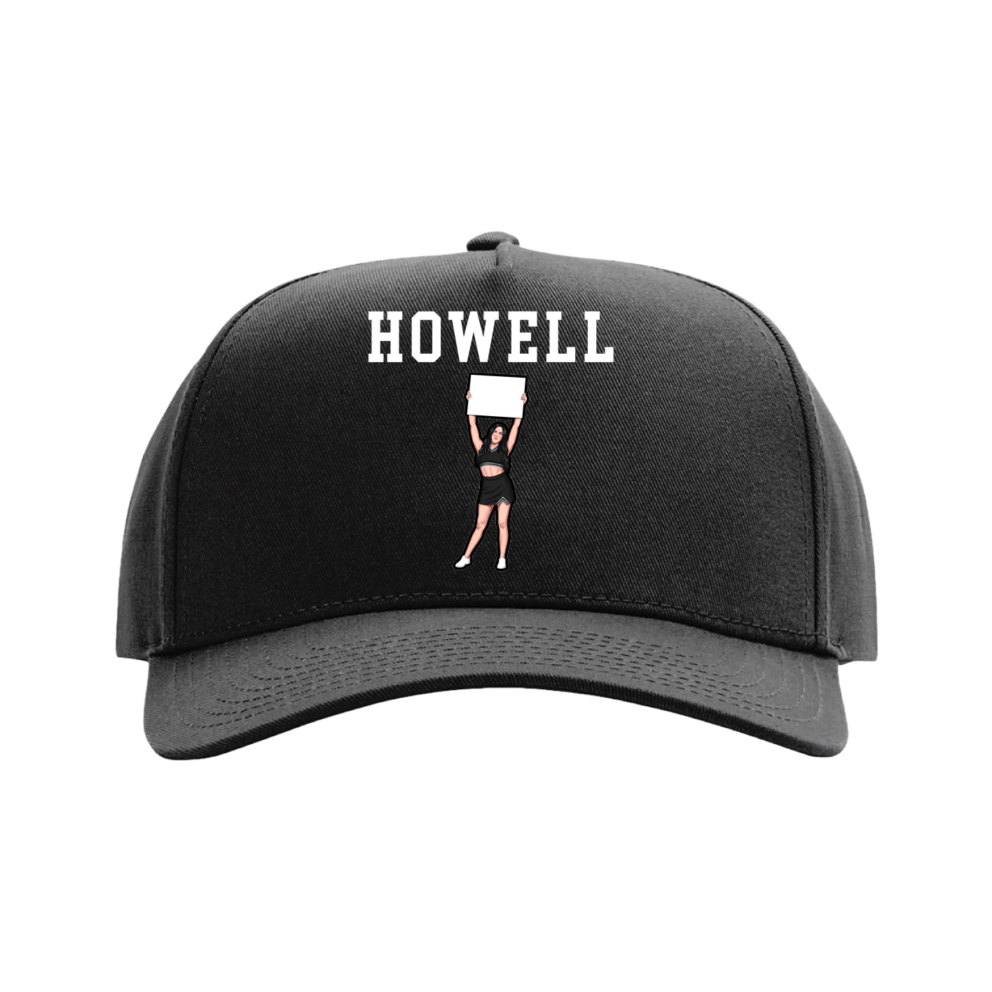 Full Fabric Five-Panel Champ Cap — Shirsey in Black