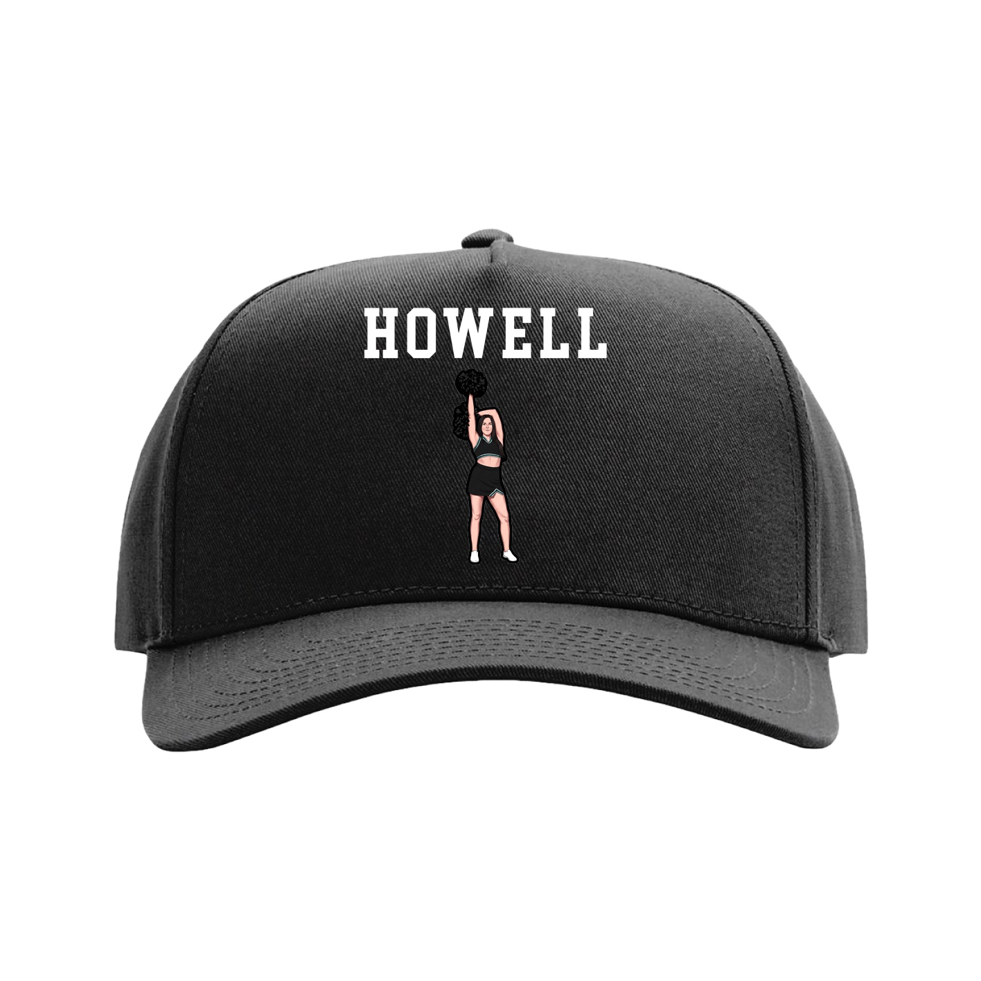 Full Fabric Five-Panel Champ Cap — Shirsey in Black
