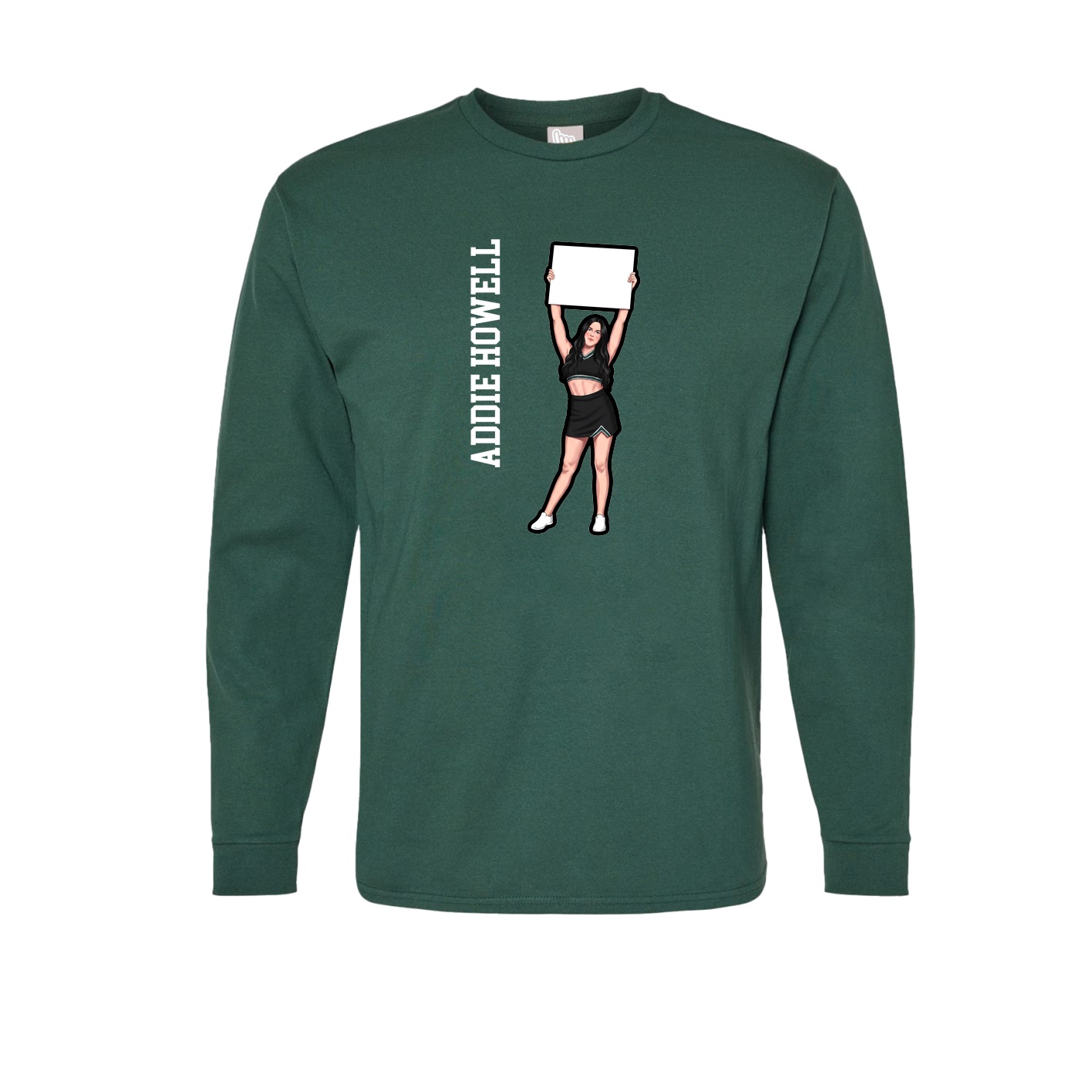 Long Sleeve Tee — Name Vertical in Green