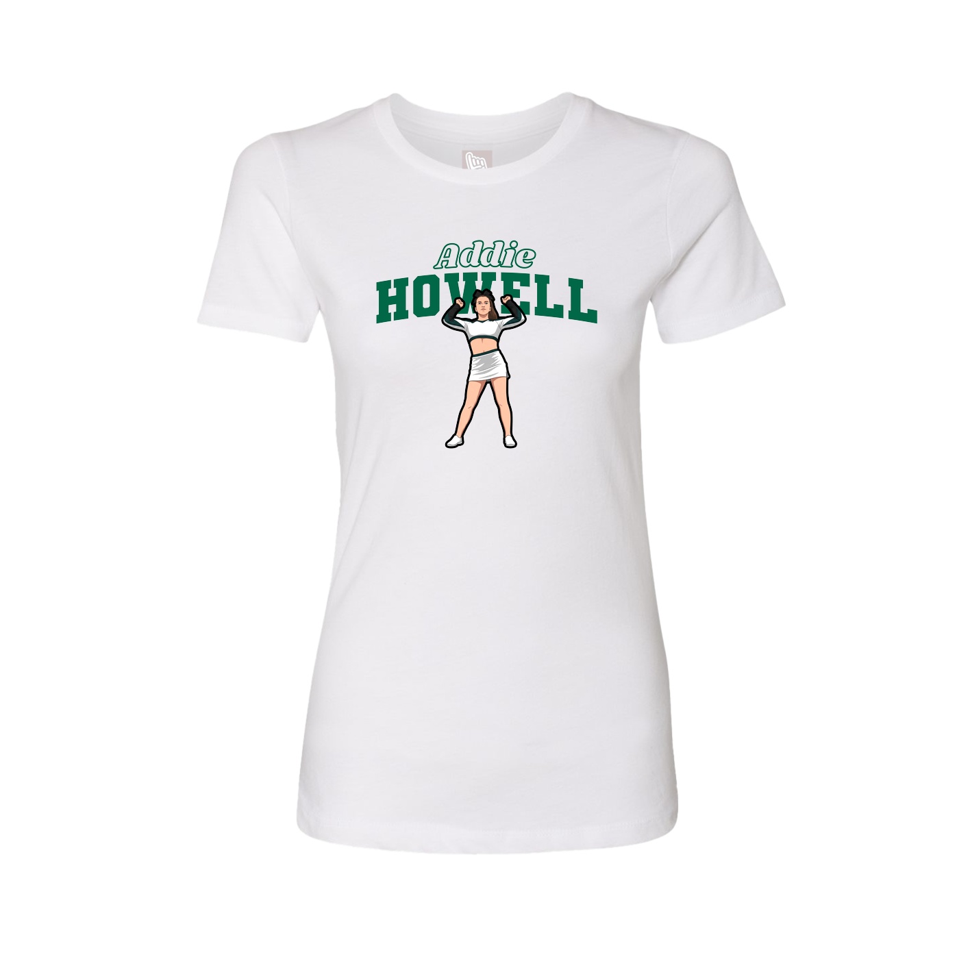 Fitted Women's Tee — Name Arch in White