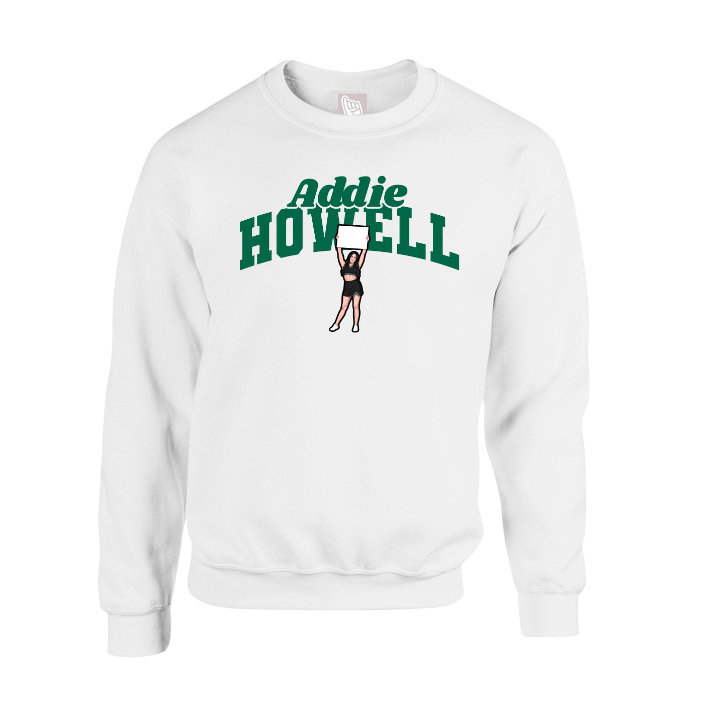 Fleece Crew — Signature Arch in White
