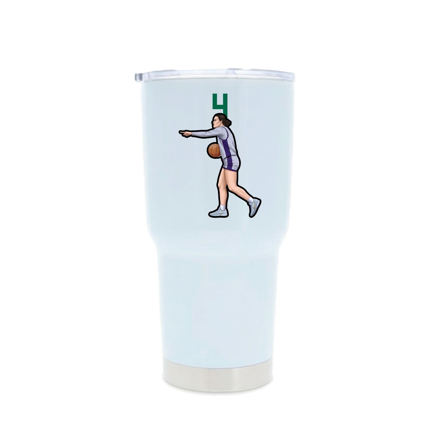30oz Stainless Steel Tumbler — Number Top in White