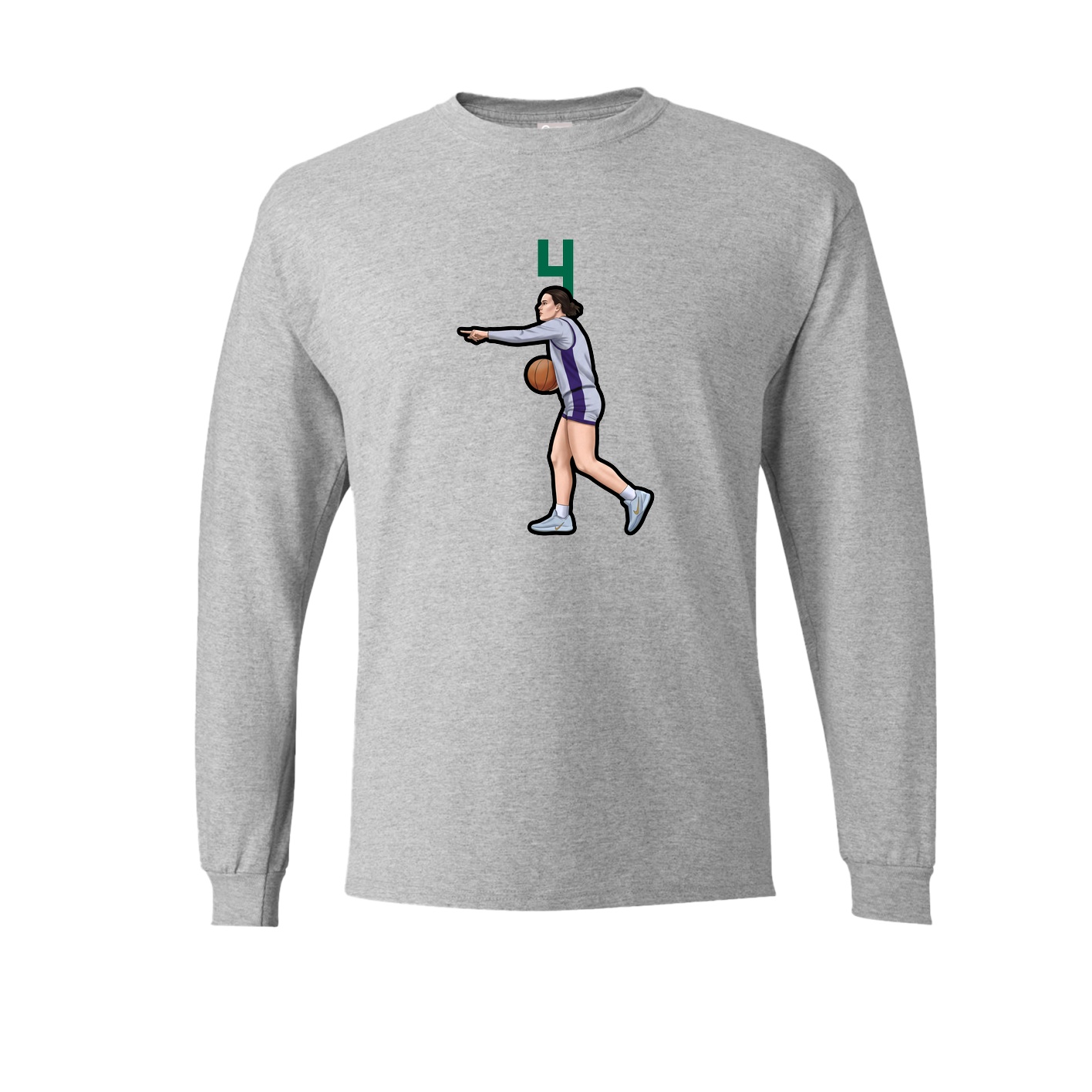 Long Sleeve Tee — Number Top in Grey
