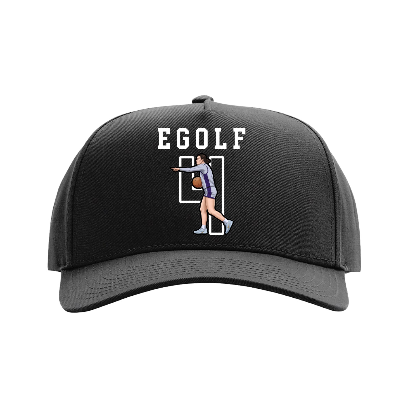 Full Fabric Five-Panel Champ Cap — Shirsey in Black