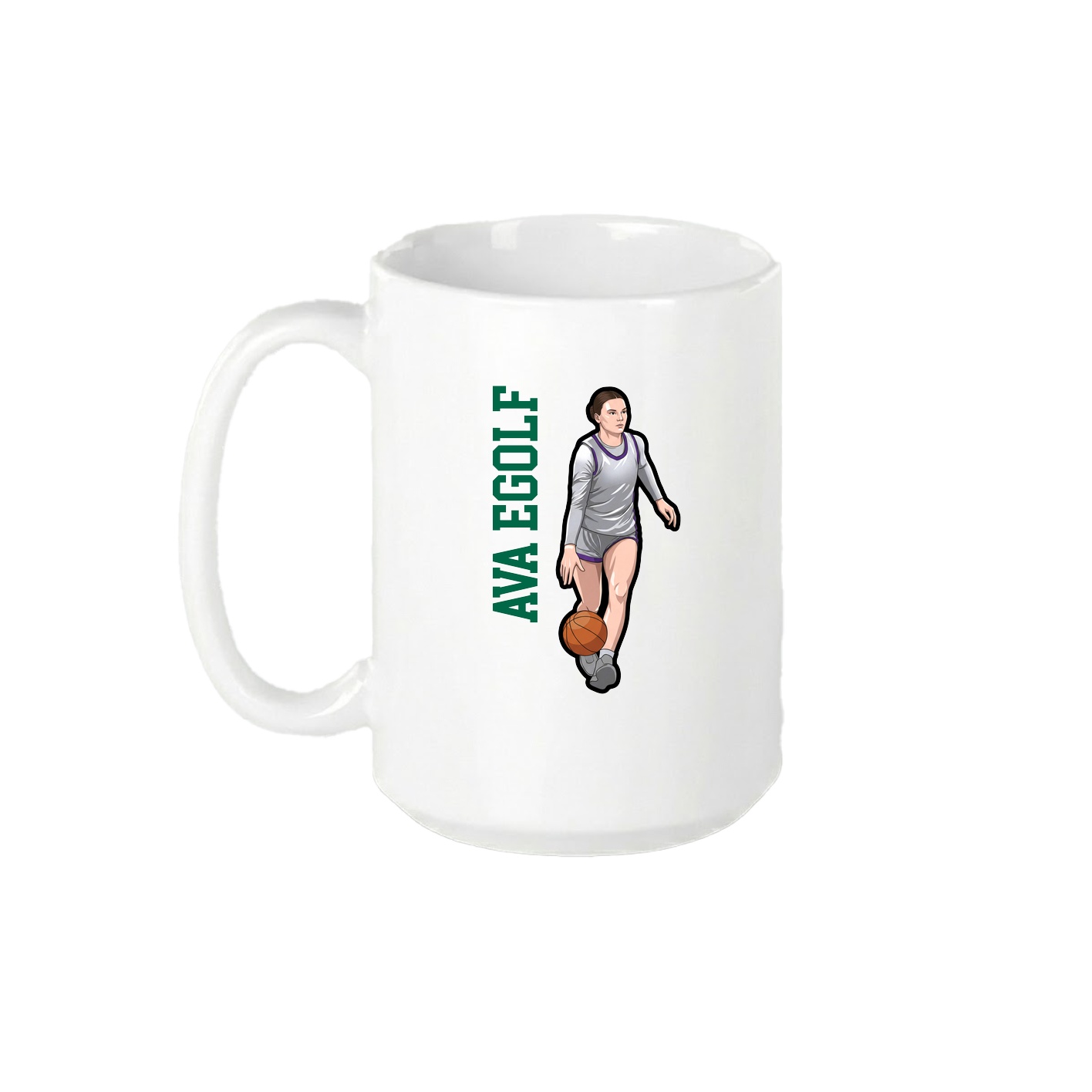 15oz Coffee Mug — Name Vertical in White
