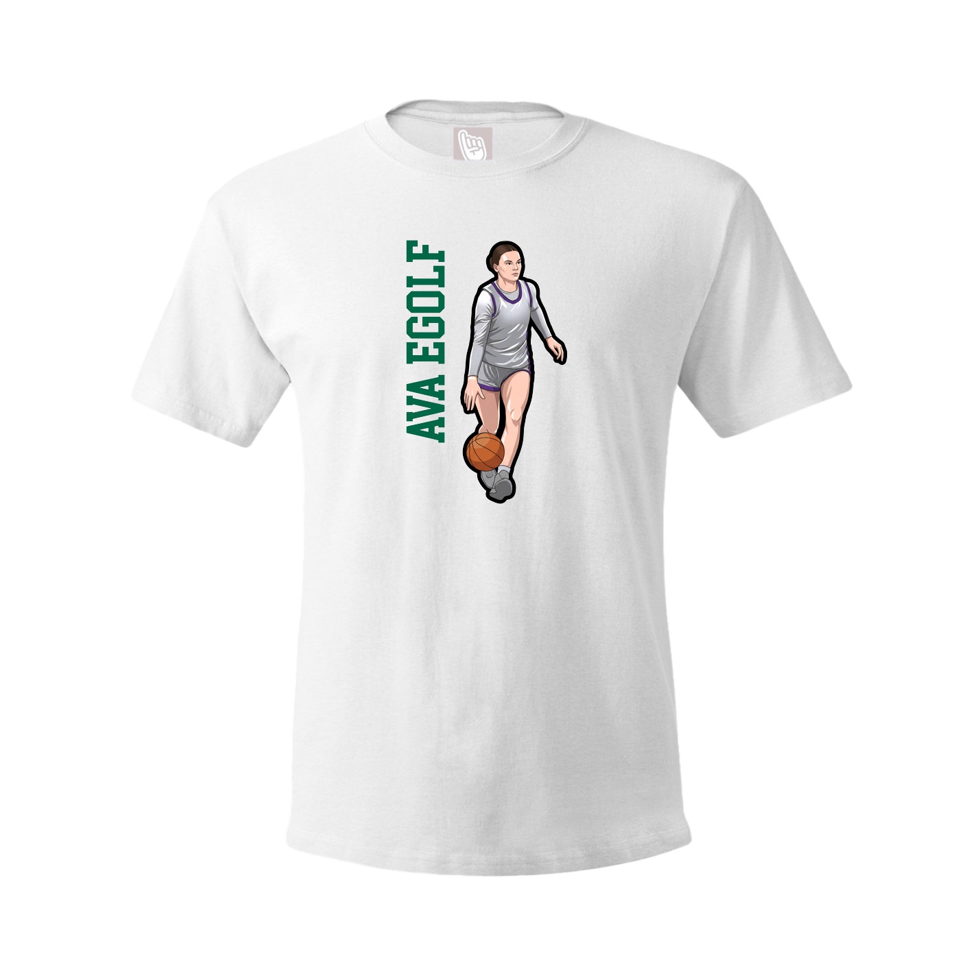 Tee — Name Vertical in White
