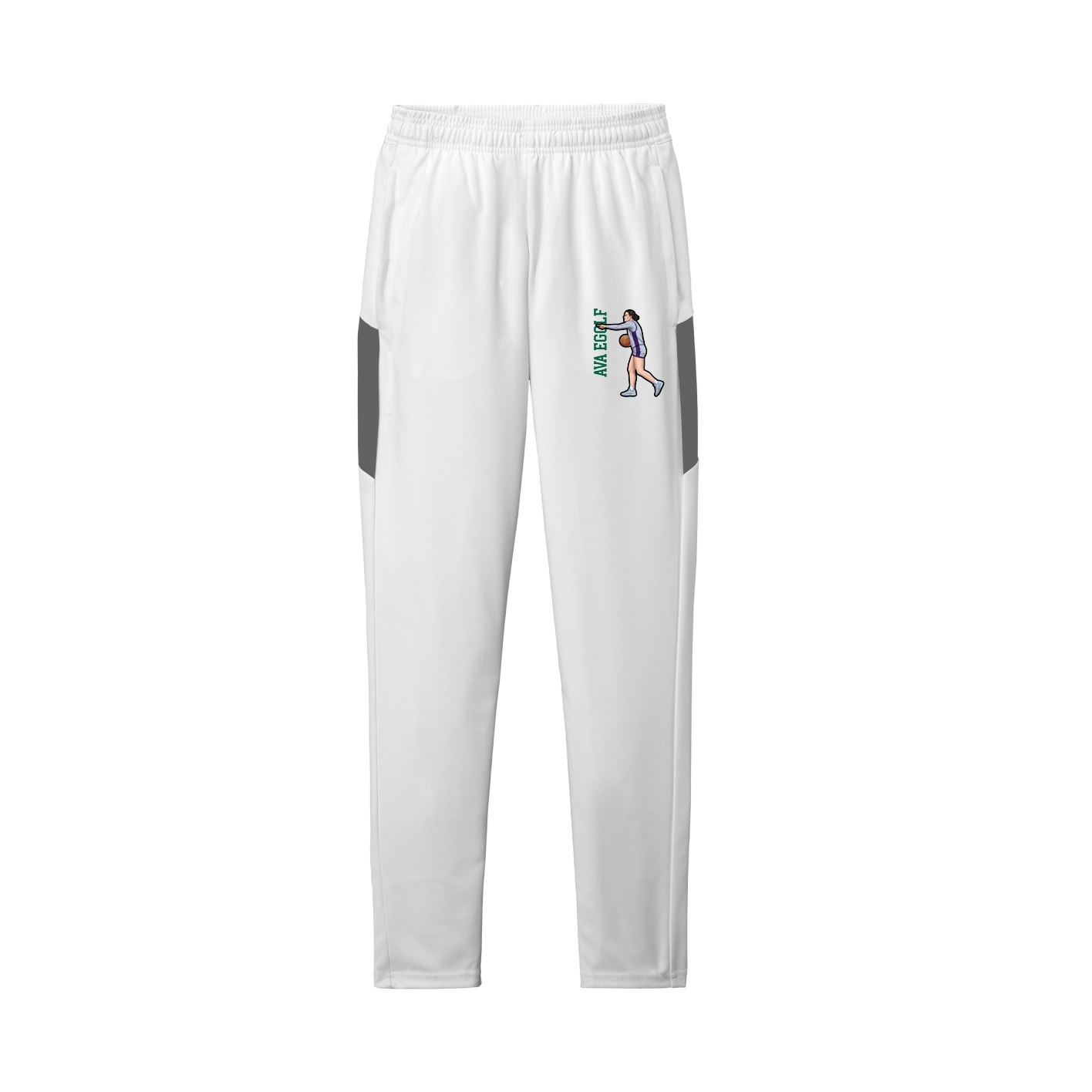 Team Travel Pant — Name Vertical in White/Grey
