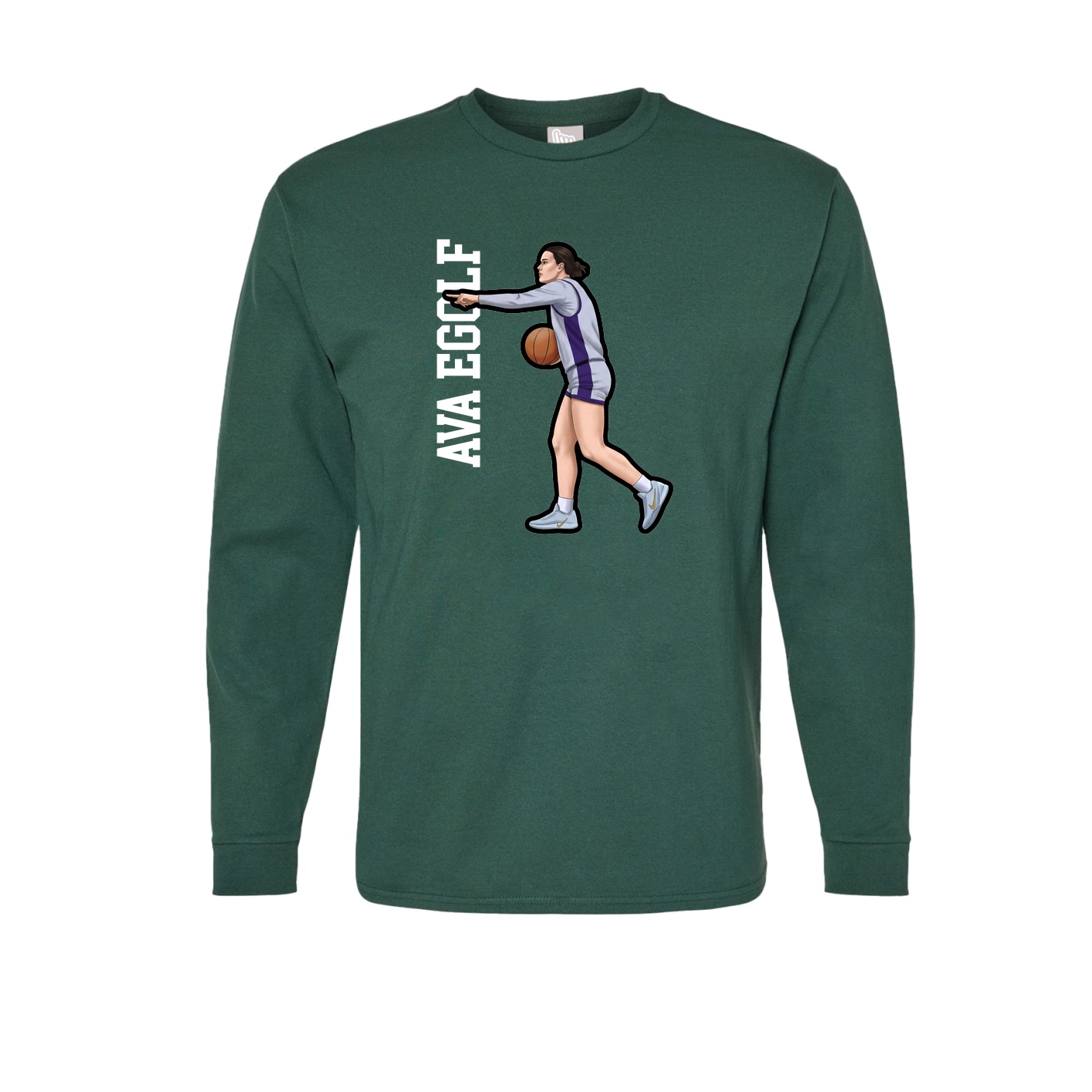 Long Sleeve Tee — Name Vertical in Green