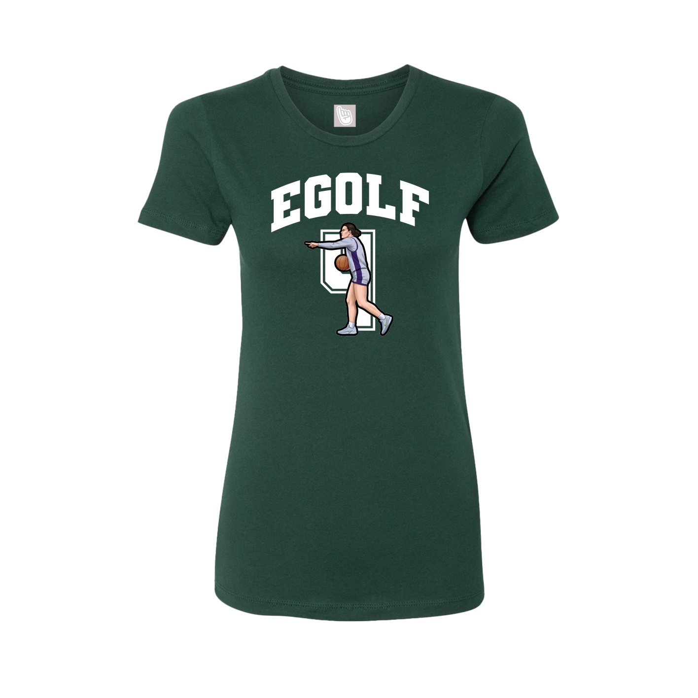 Fitted Women's Tee — Number in Green