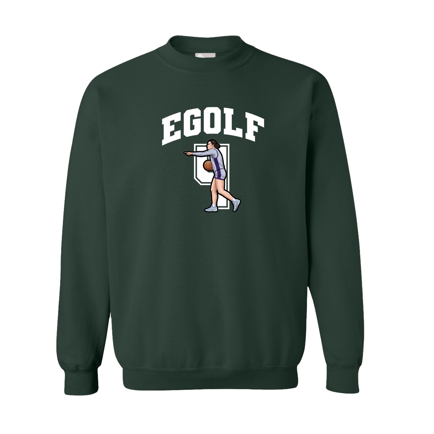 Fleece Crew — Number in Green