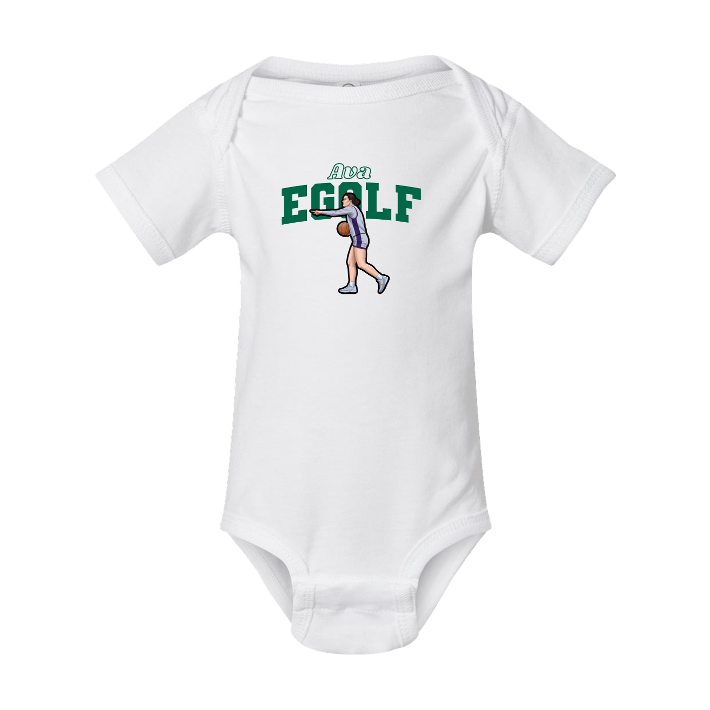Baby Onesie — Name Arch in White