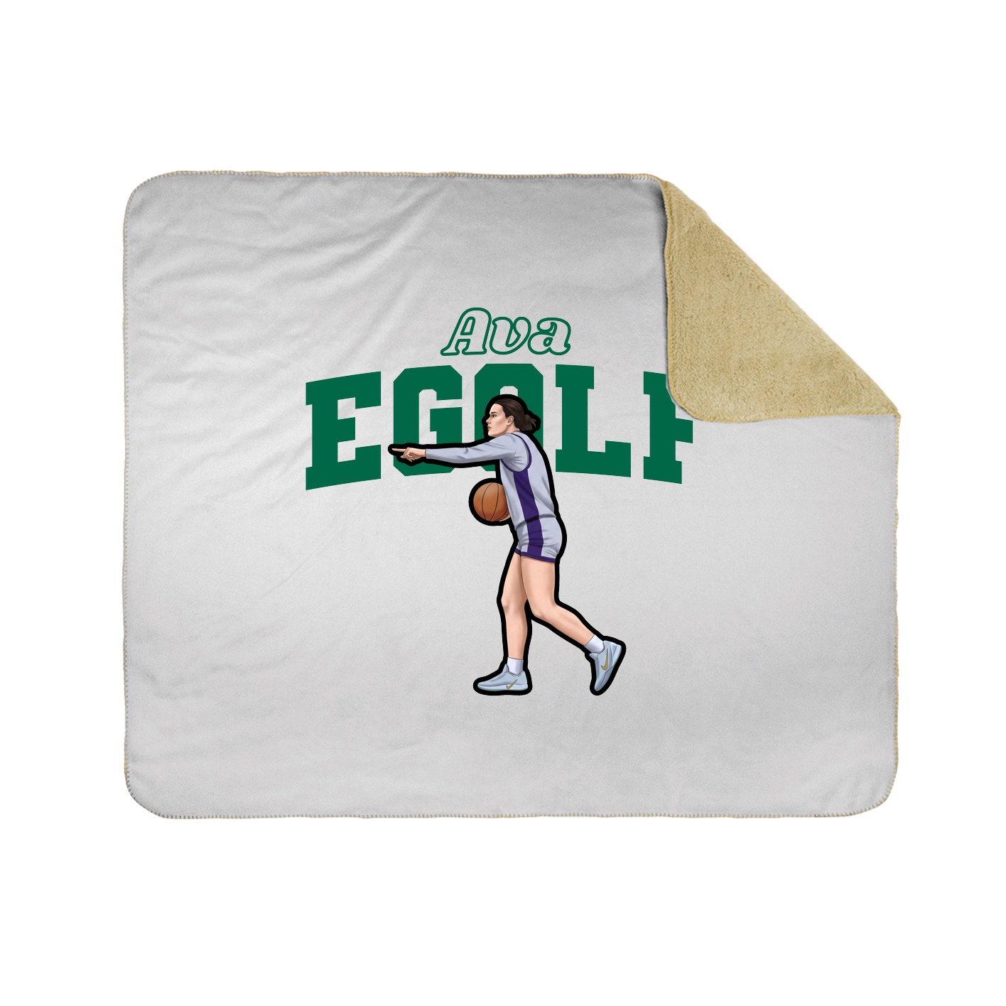Throw Blanket — Name Arch in White