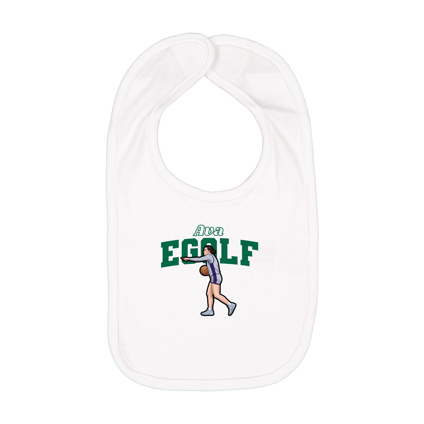 Infant Bib — Name Arch in White