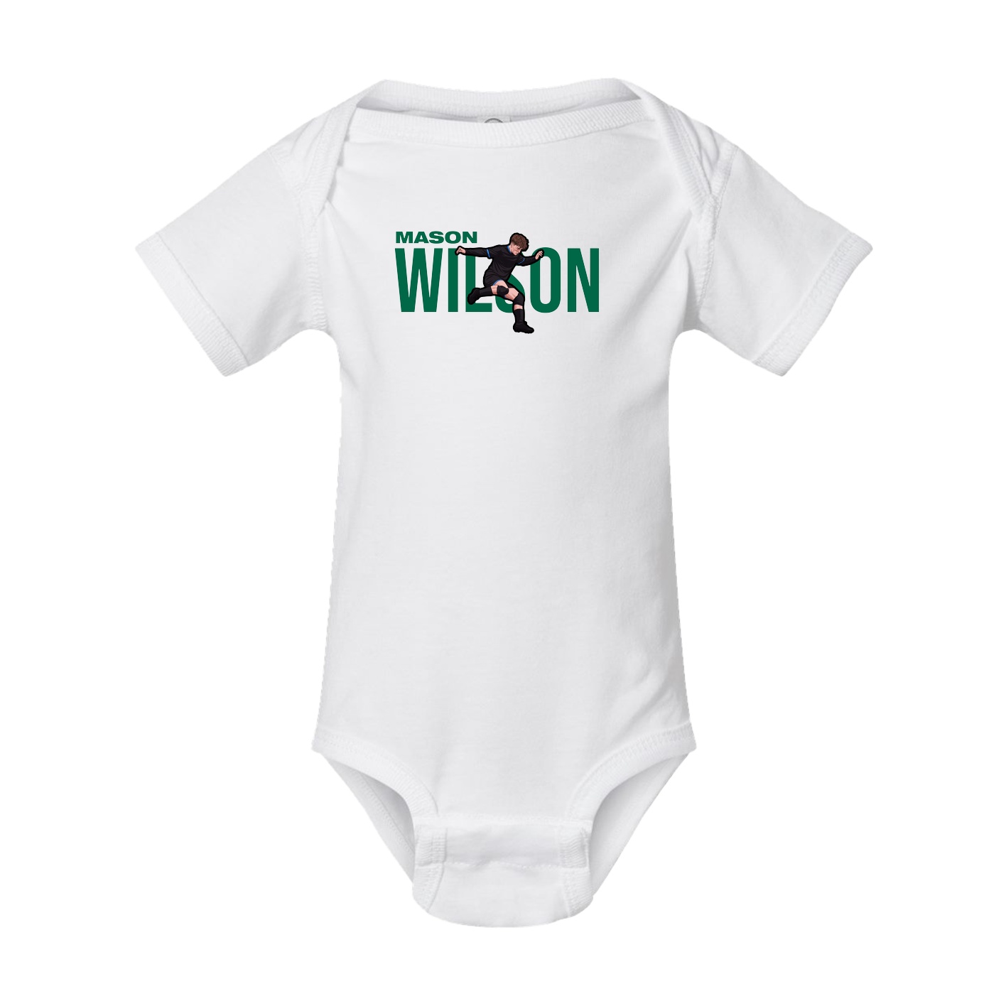 Baby Onesie — Player Name in White