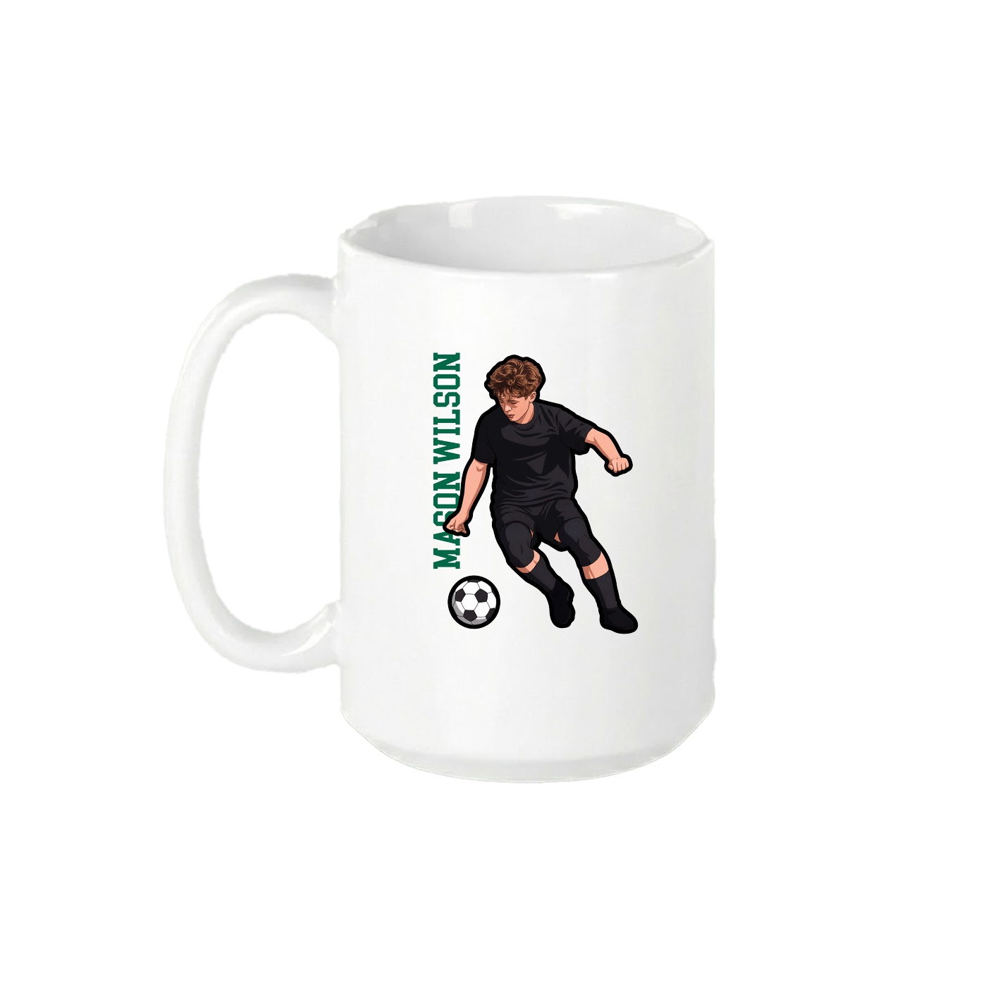 15oz Coffee Mug — Name Vertical in White