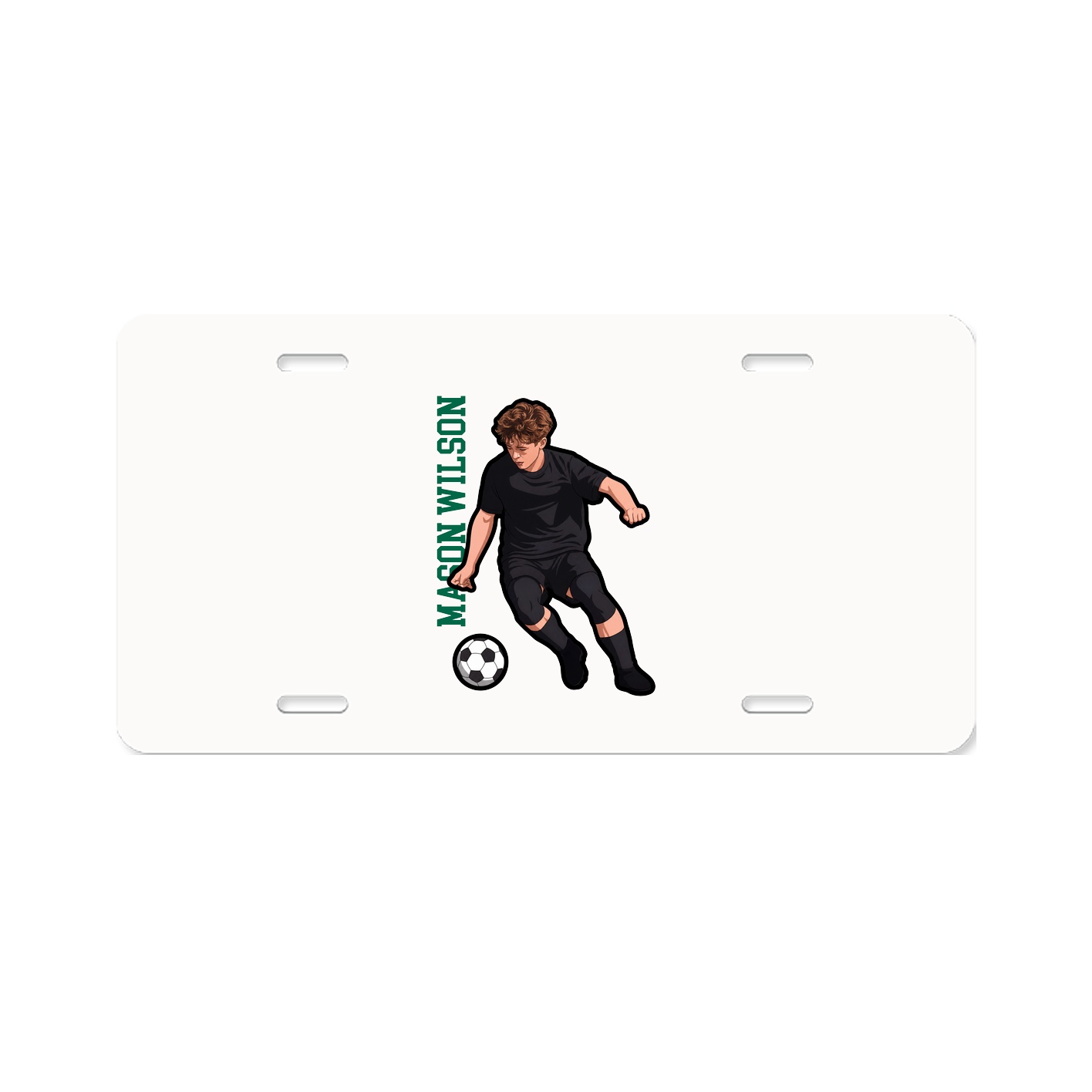 License Plate — Name Vertical in Classic
