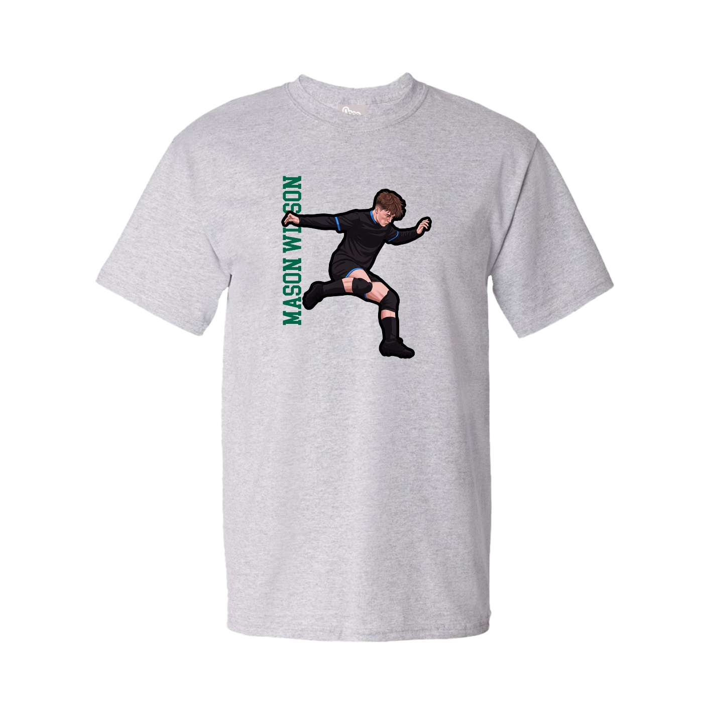 Tee — Name Vertical in Grey