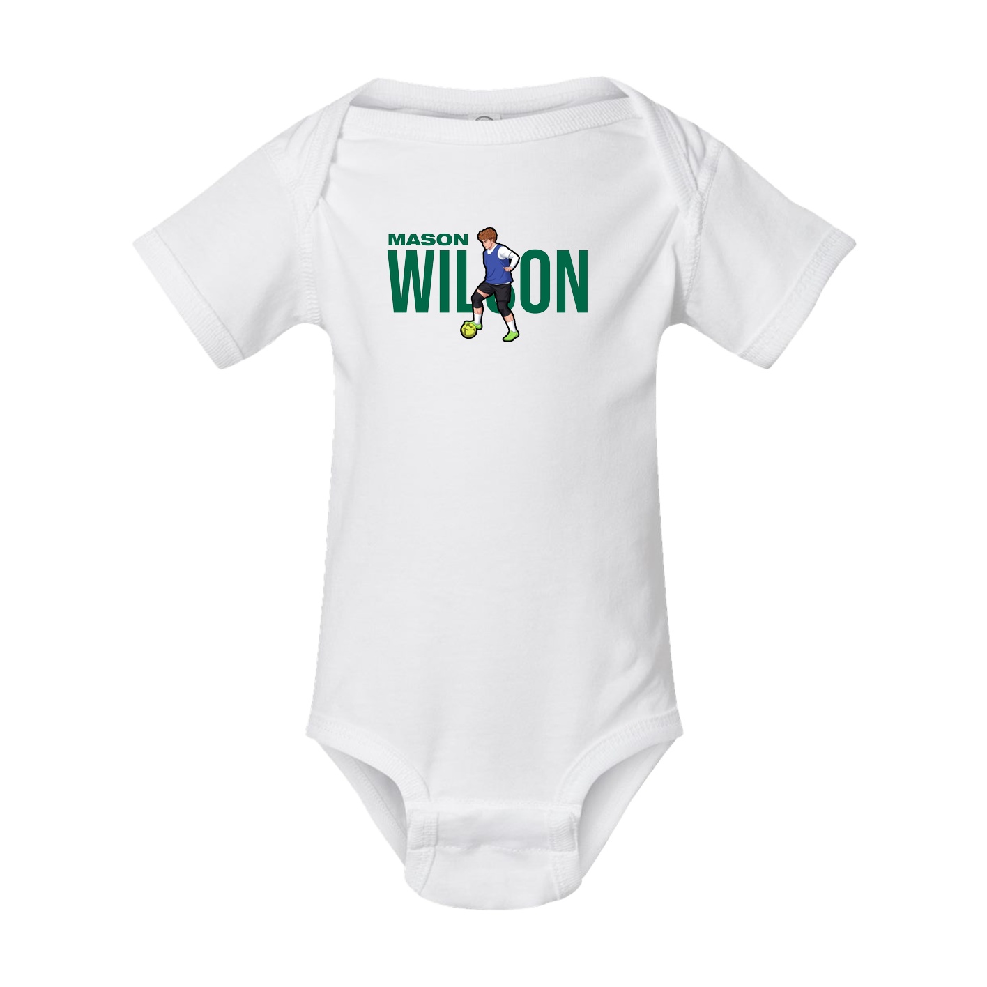 Baby Onesie — Player Name in White