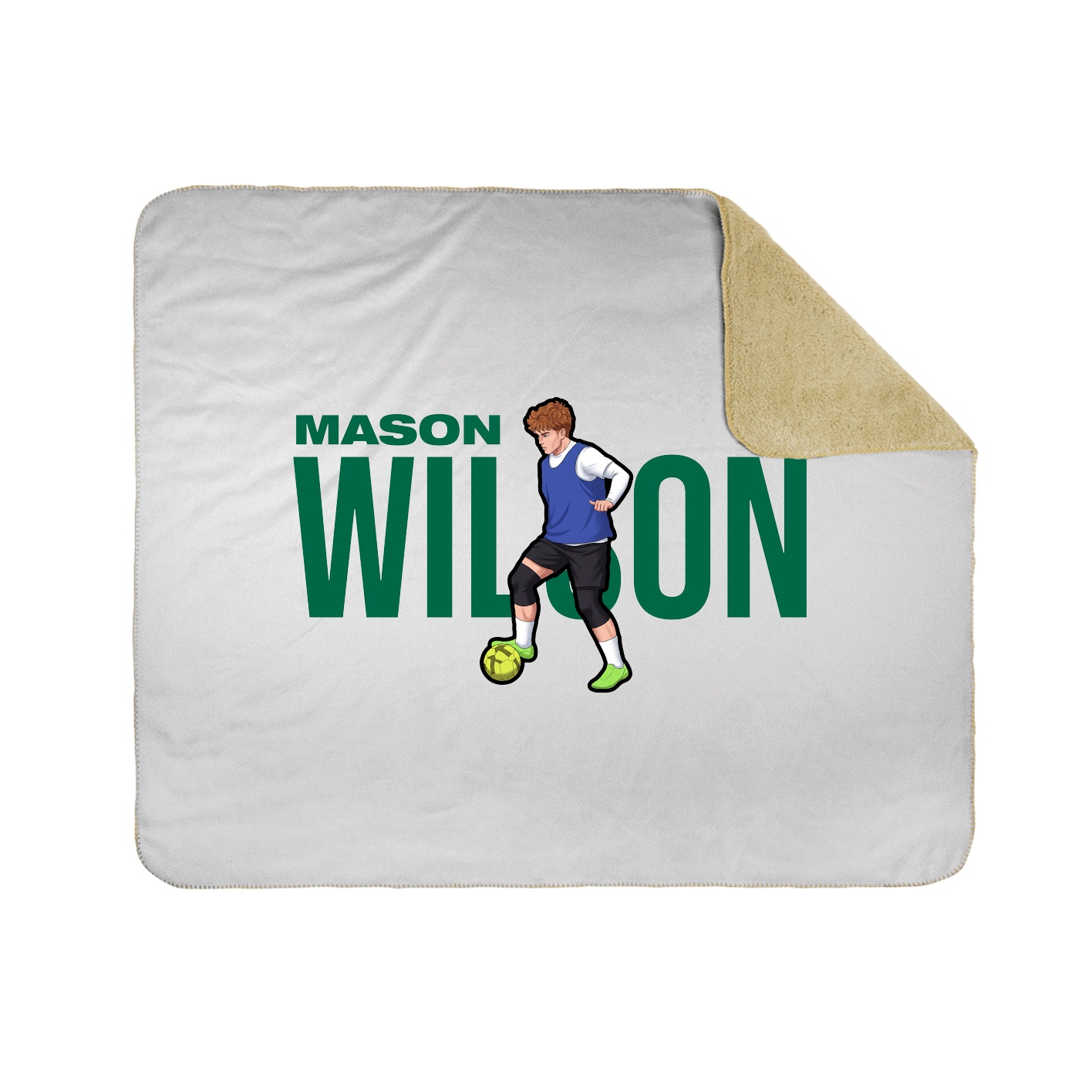 Throw Blanket — Player Name in White