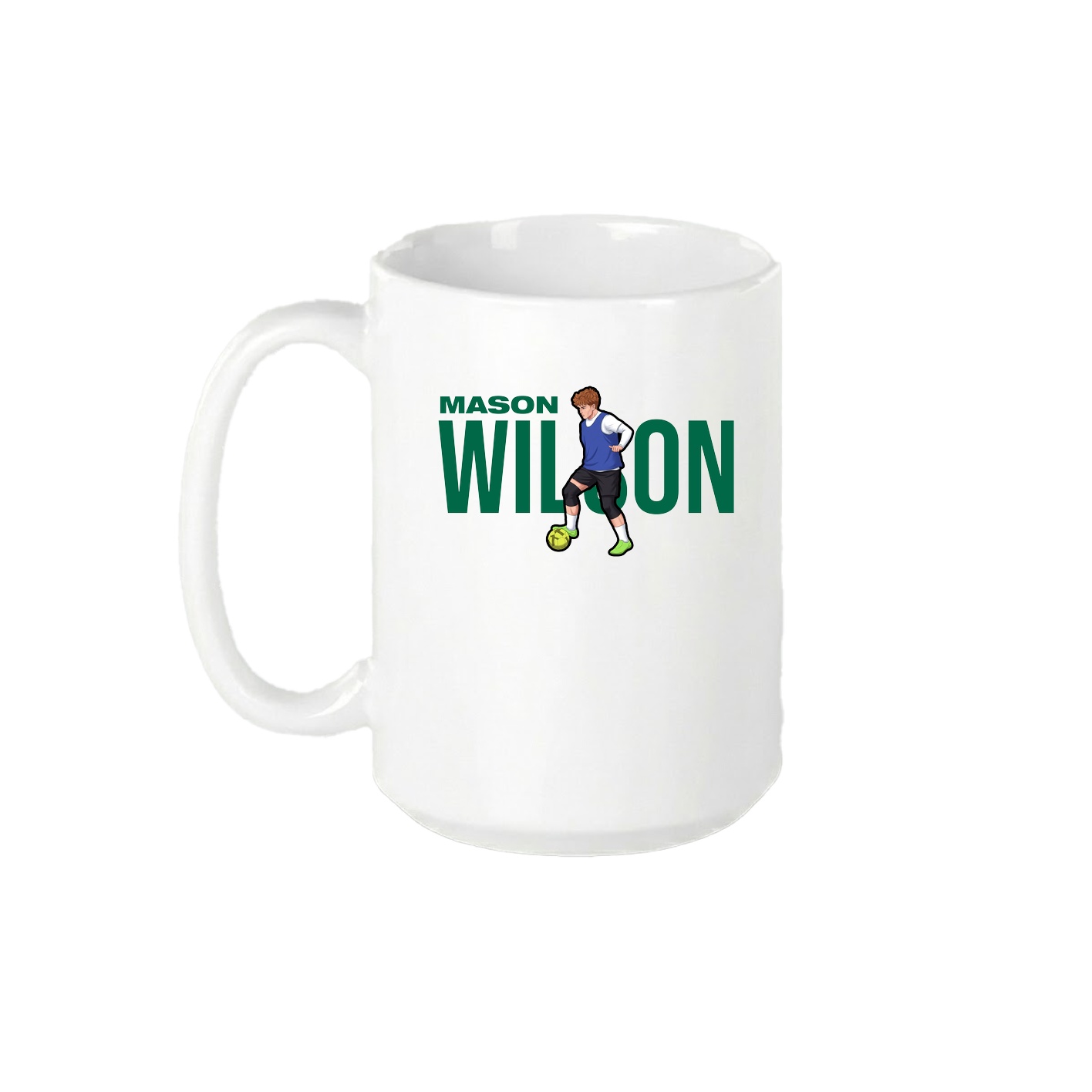 15oz Coffee Mug — Player Name in White