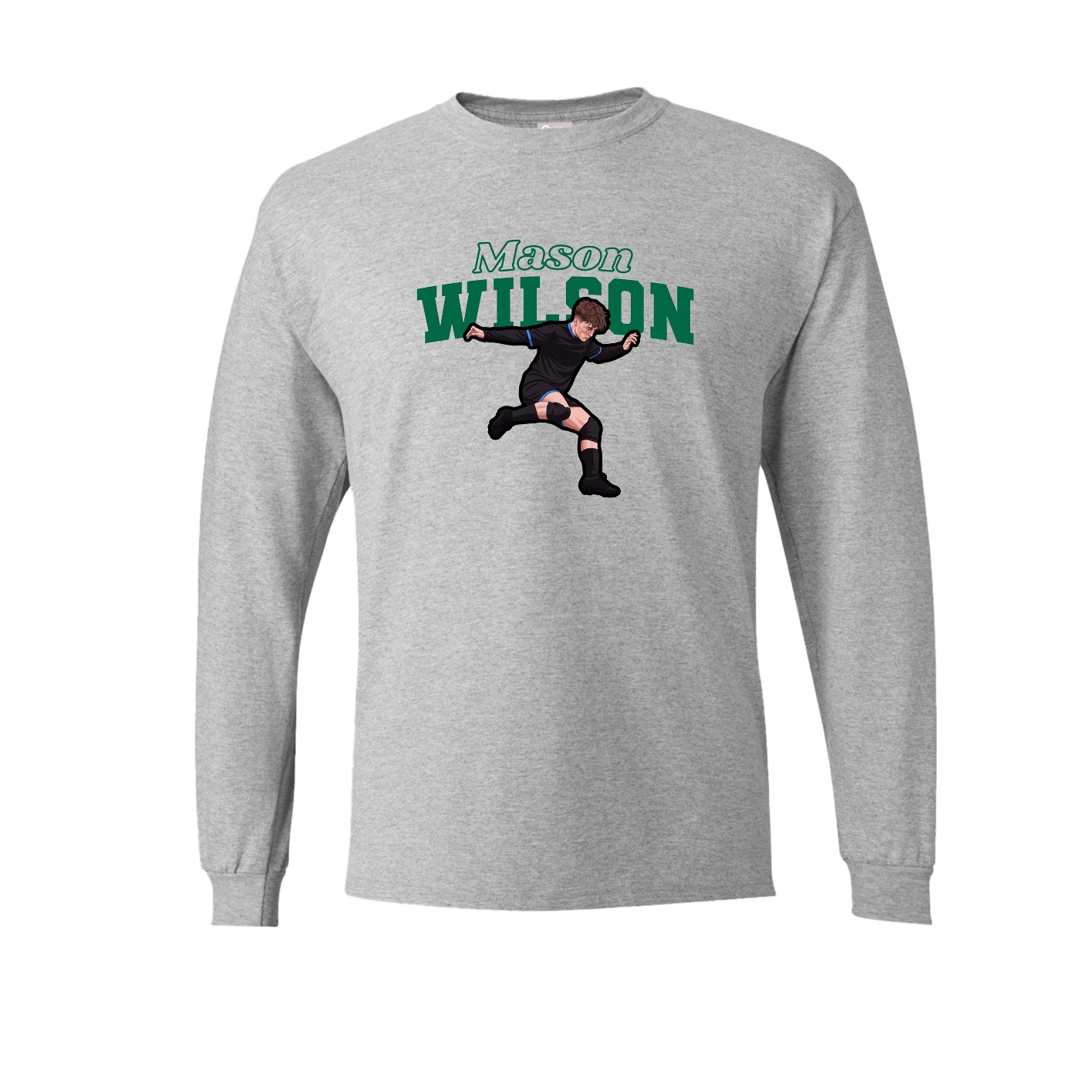 Long Sleeve Tee — Name Arch in Grey