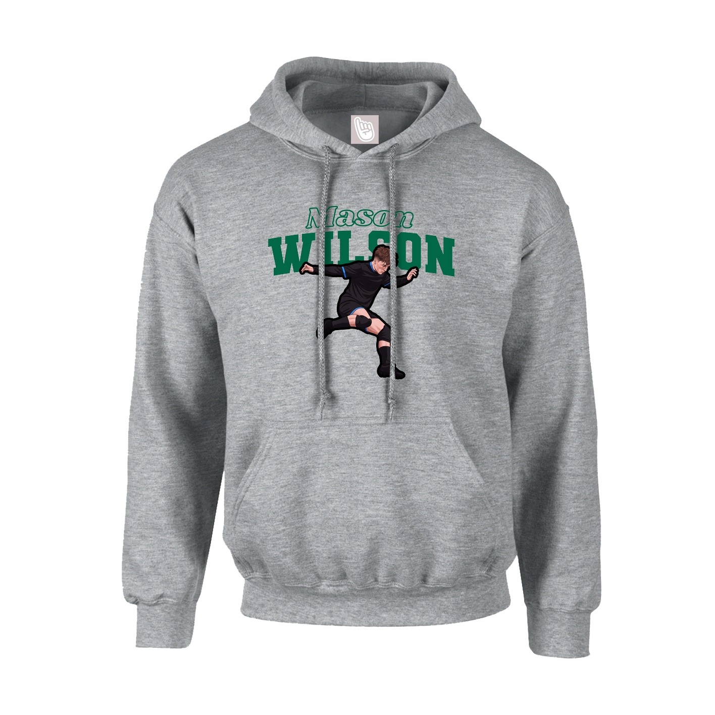 Hoodie — Name Arch in Grey