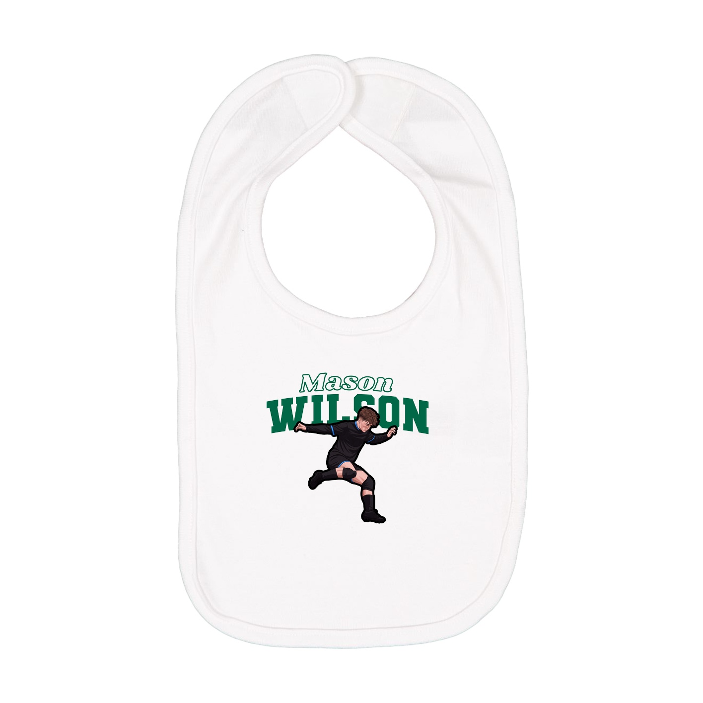 Infant Bib — Name Arch in White