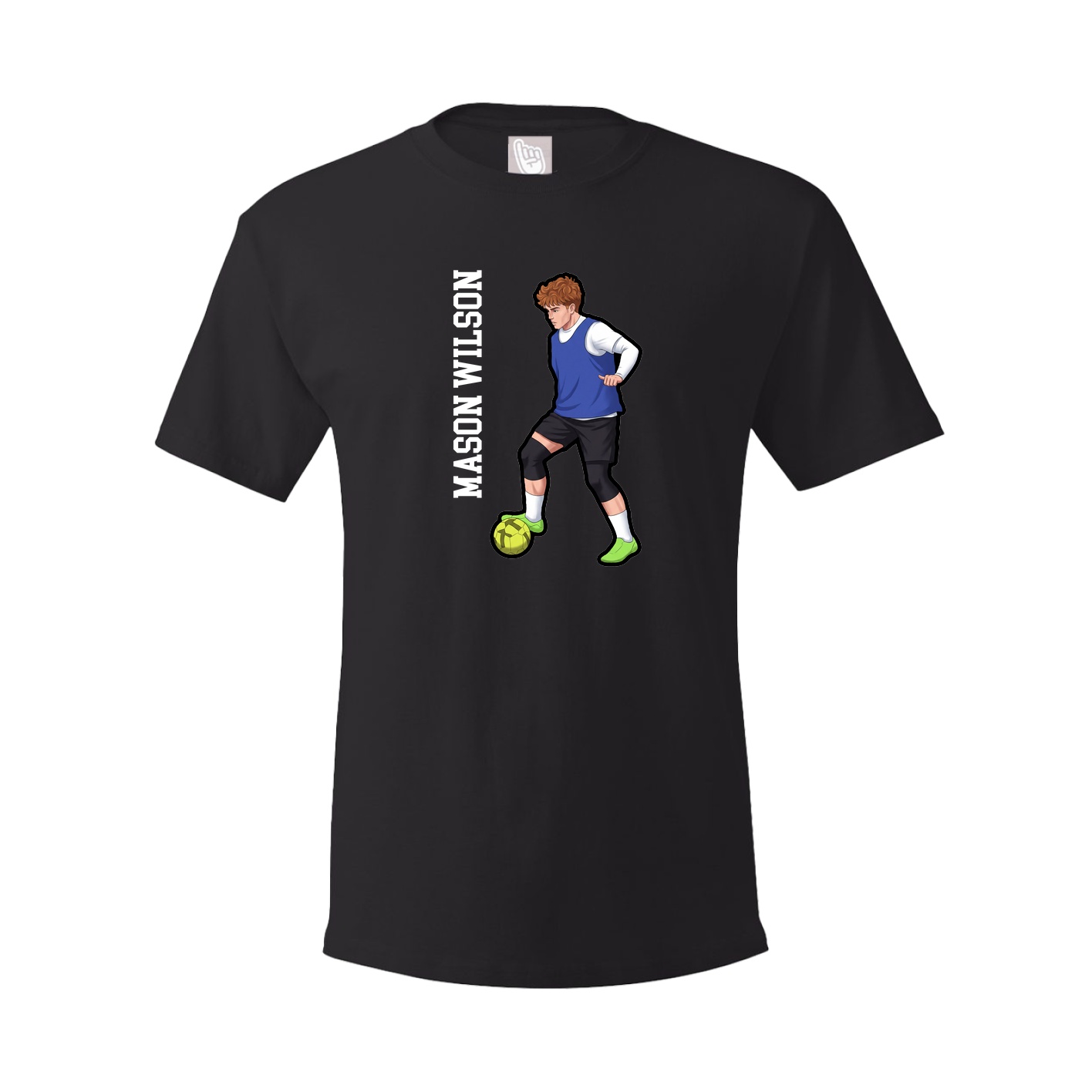 Youth Tee — Name Vertical in Black