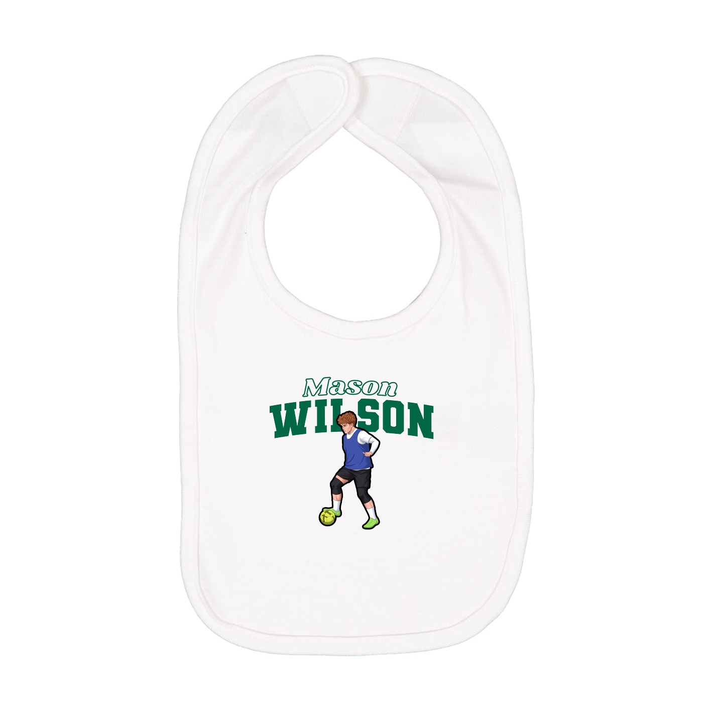 Infant Bib — Name Arch in White