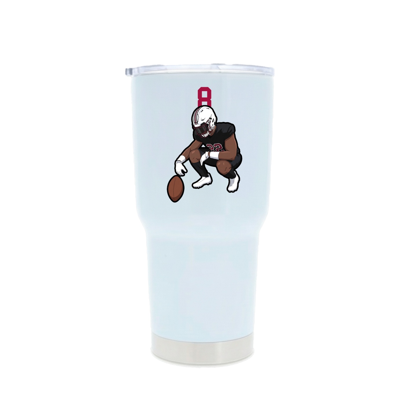 30oz Stainless Steel Tumbler — Number Top in White