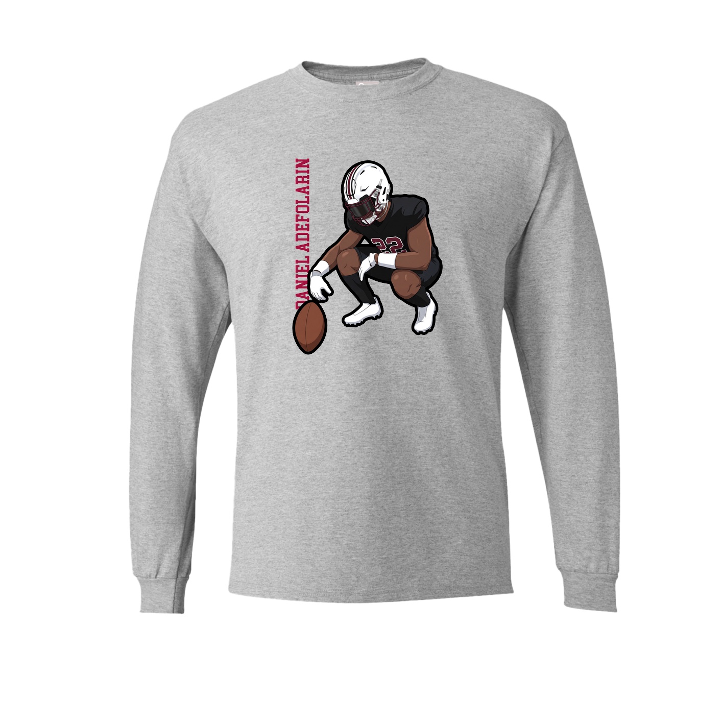 Long Sleeve Tee — Name Vertical in Grey