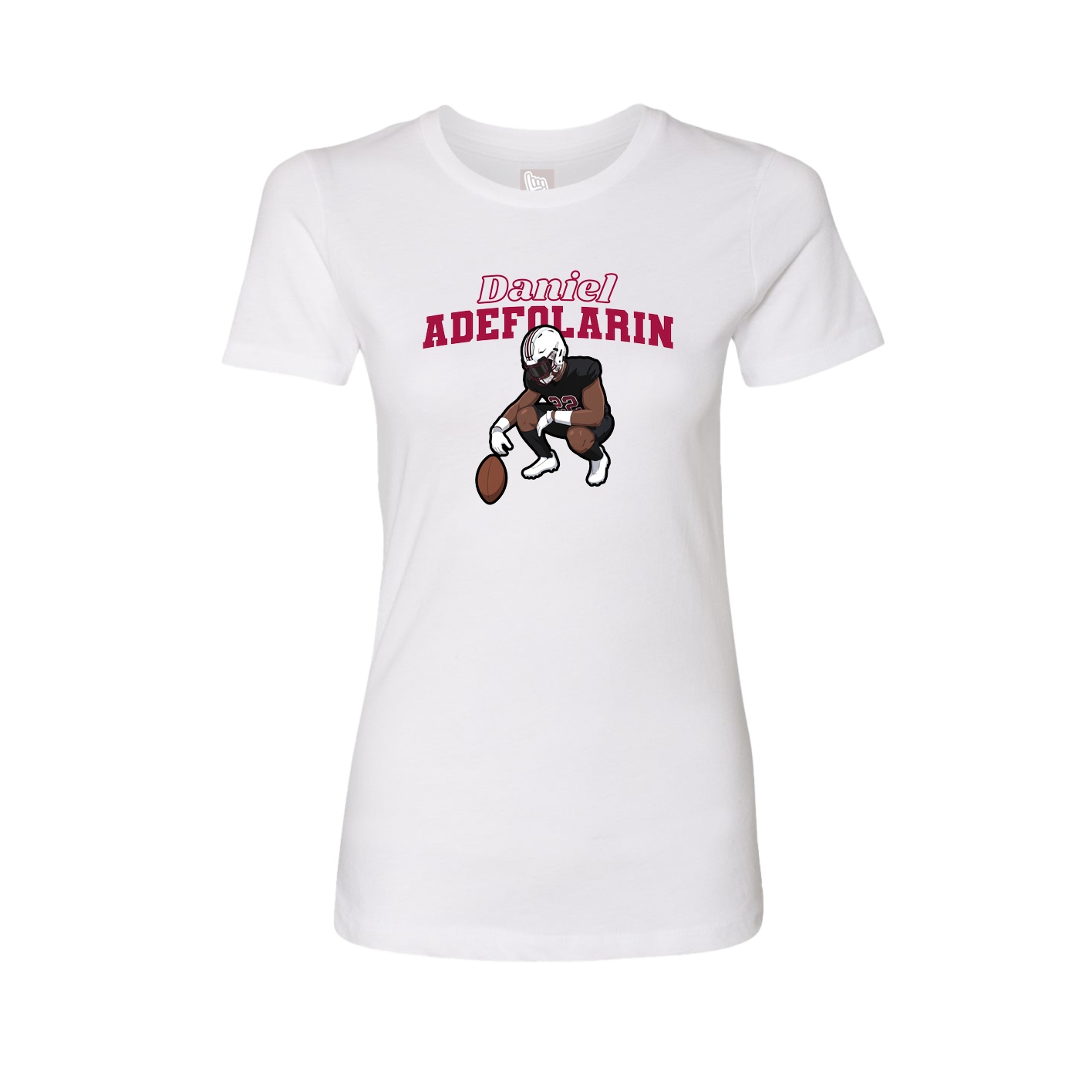 Fitted Women's Tee — Name Arch in White
