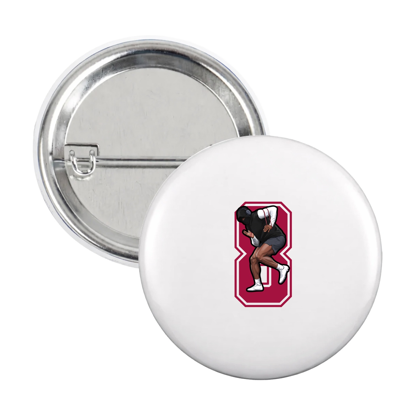Game Day Button — Number in White