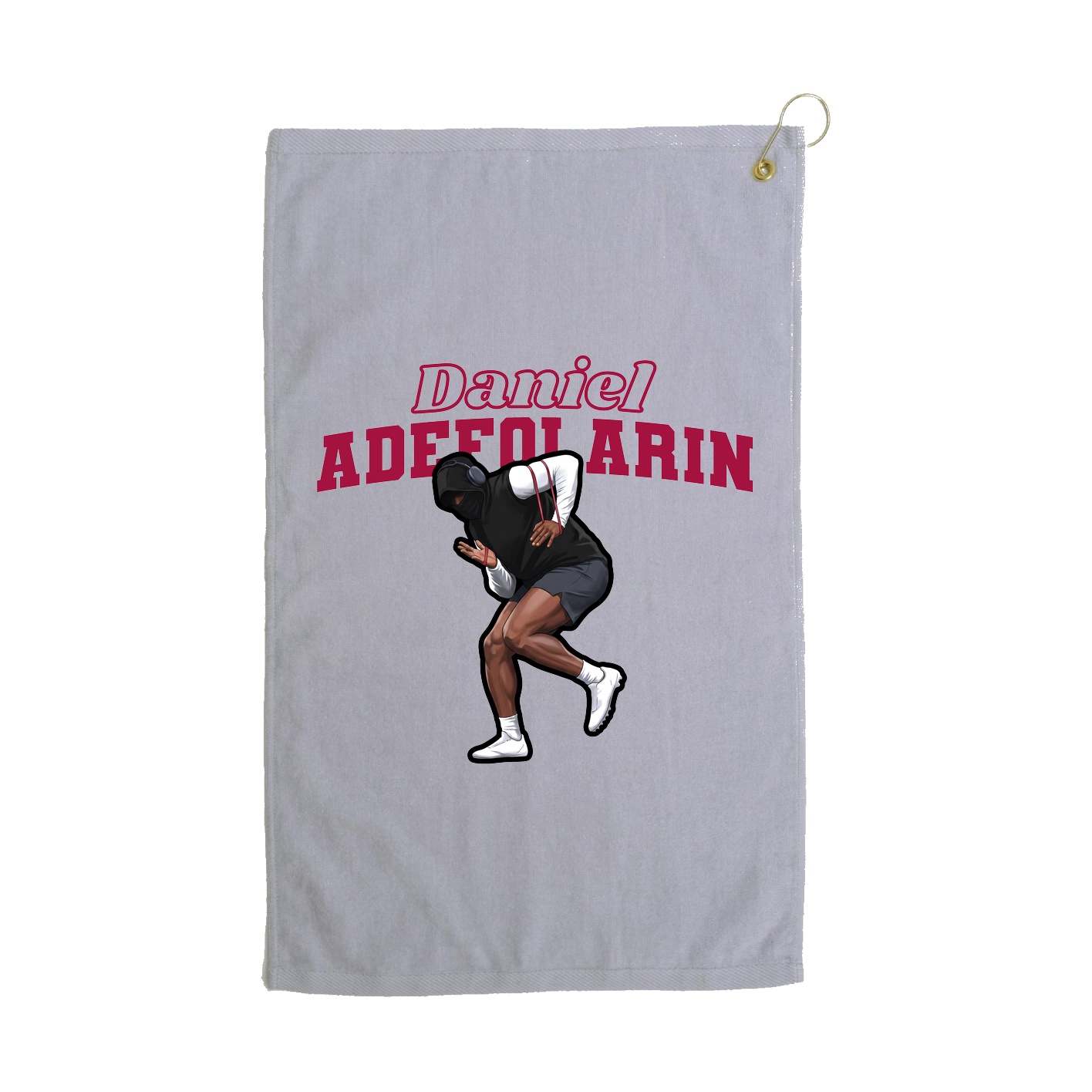Golf Towel — Name Arch in Grey