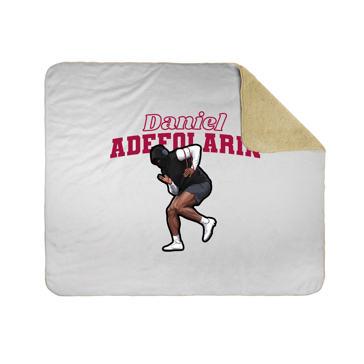 Throw Blanket — Name Arch in White