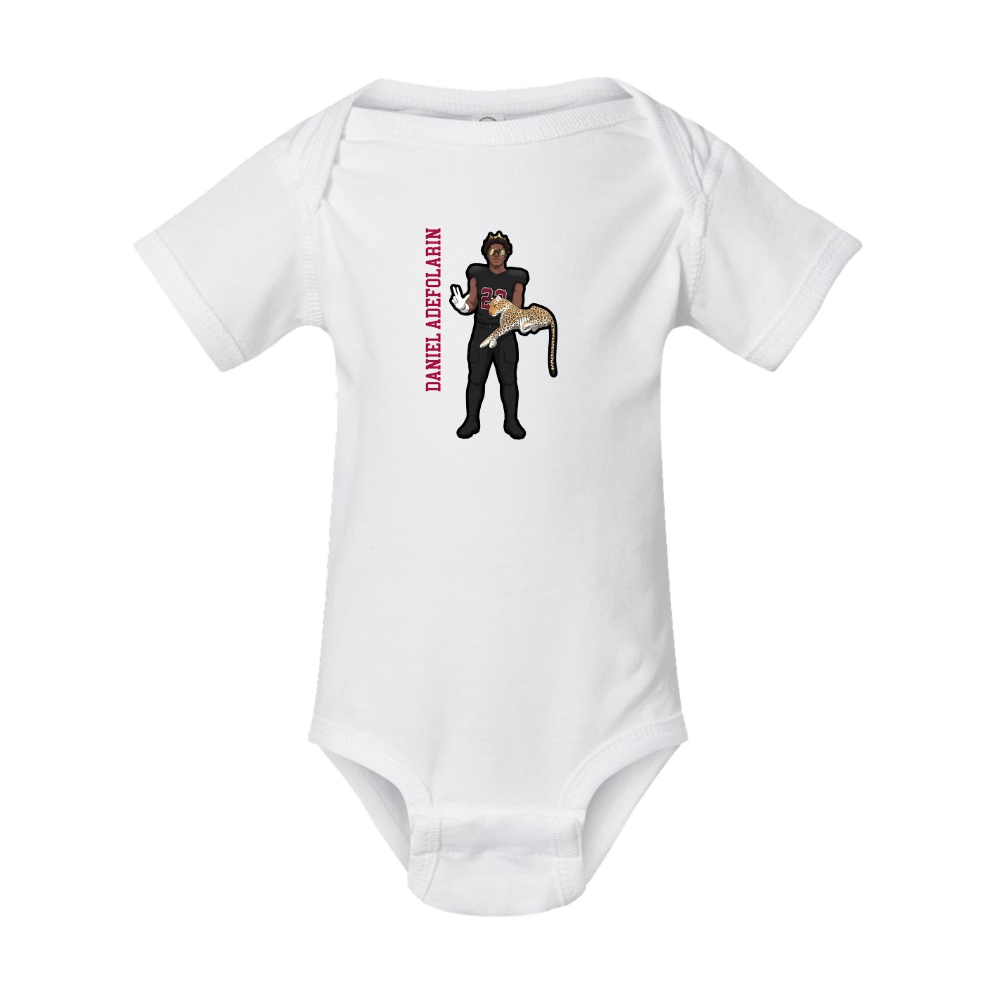 Baby Onesie — Name Vertical in White