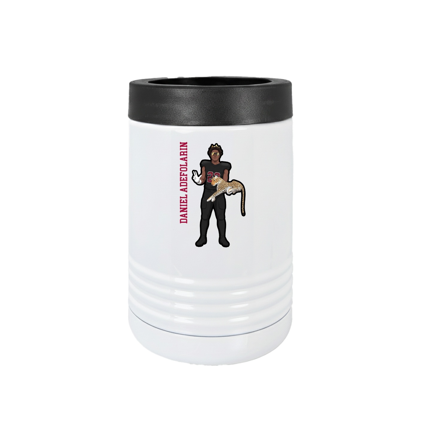 Beverage Holder — Name Vertical in White