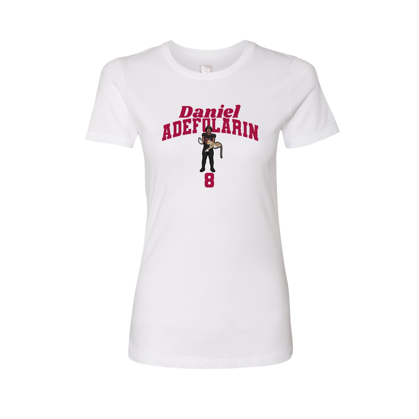 Fitted Women's Tee — Signature Arch in White