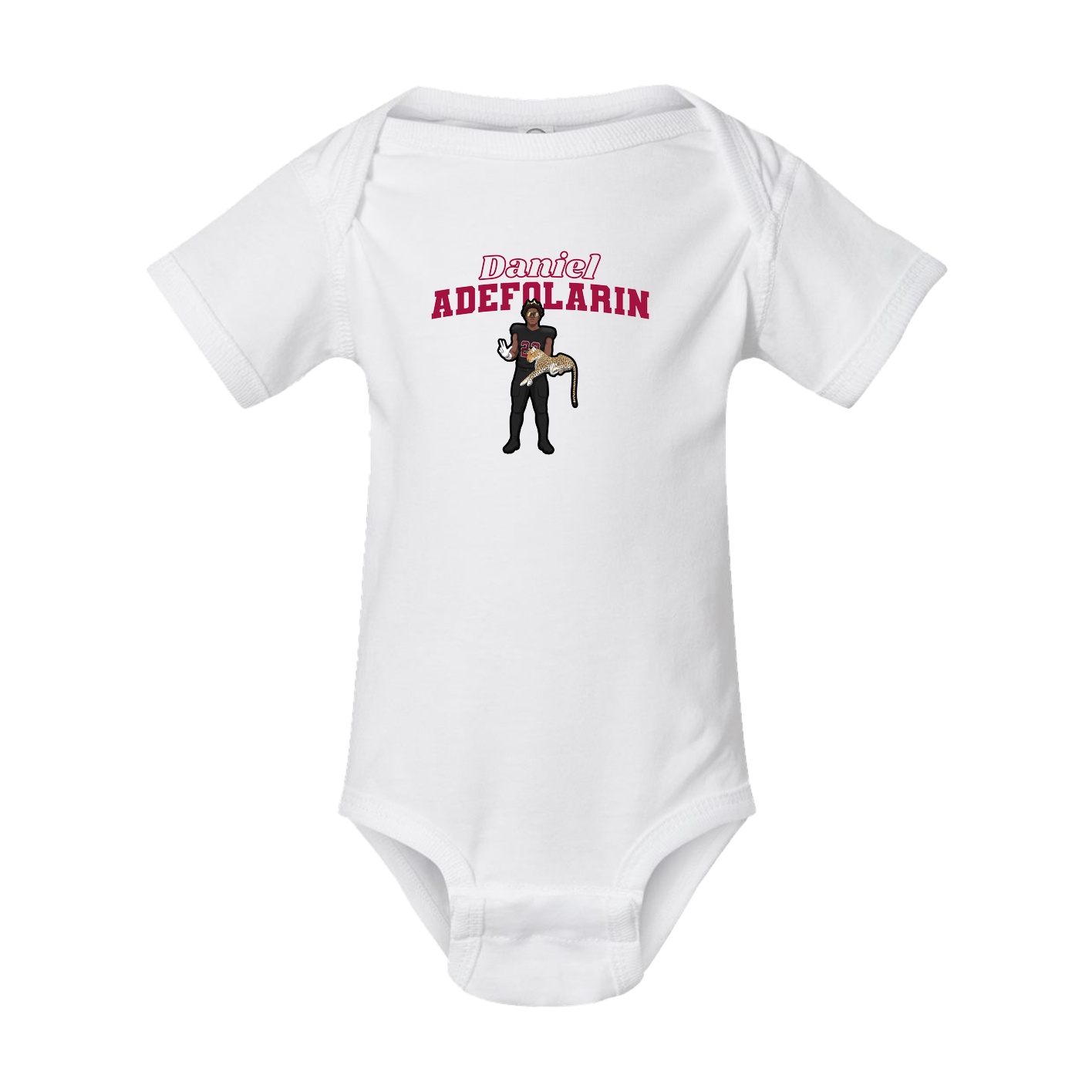 Baby Onesie — Name Arch in White