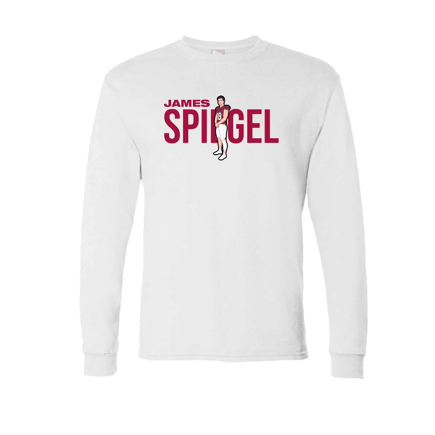 Long Sleeve Tee — Player Name in White