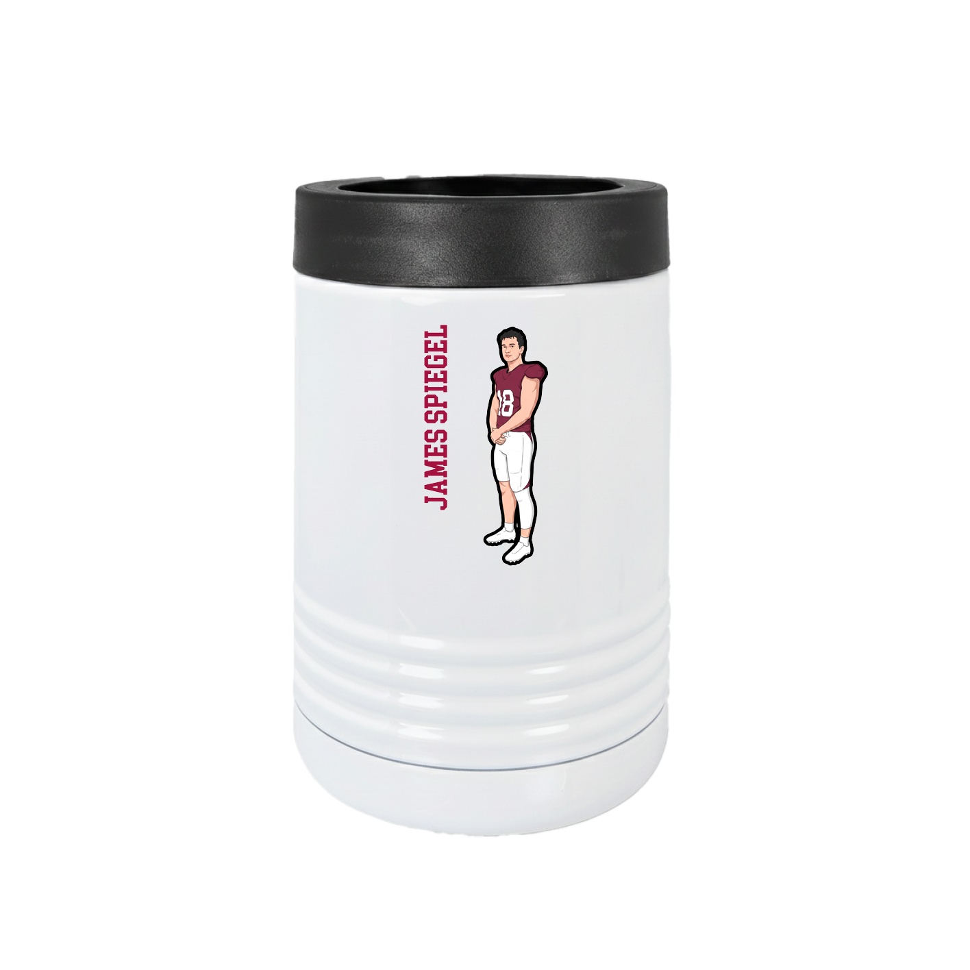 Beverage Holder — Name Vertical in White