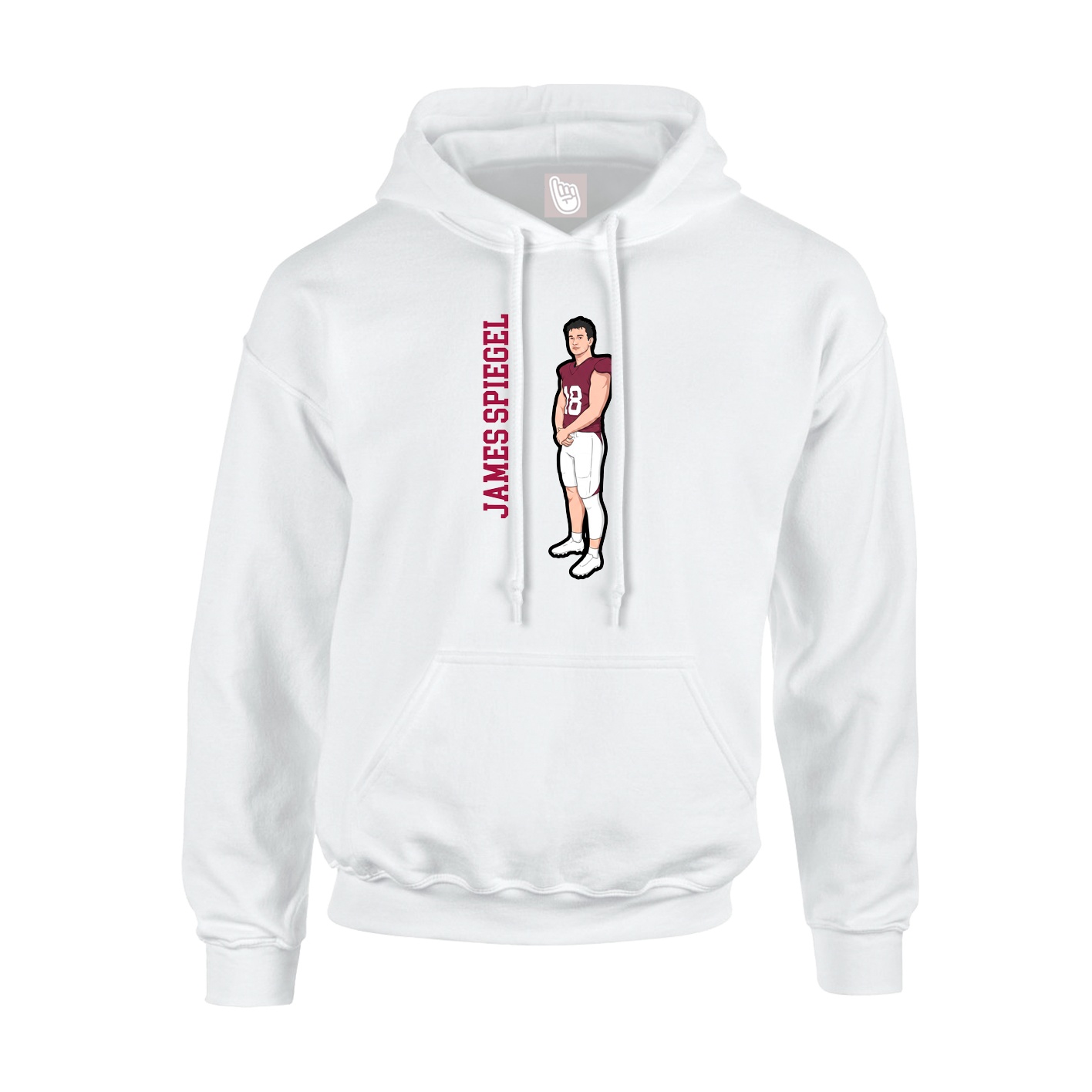 Hoodie — Name Vertical in White