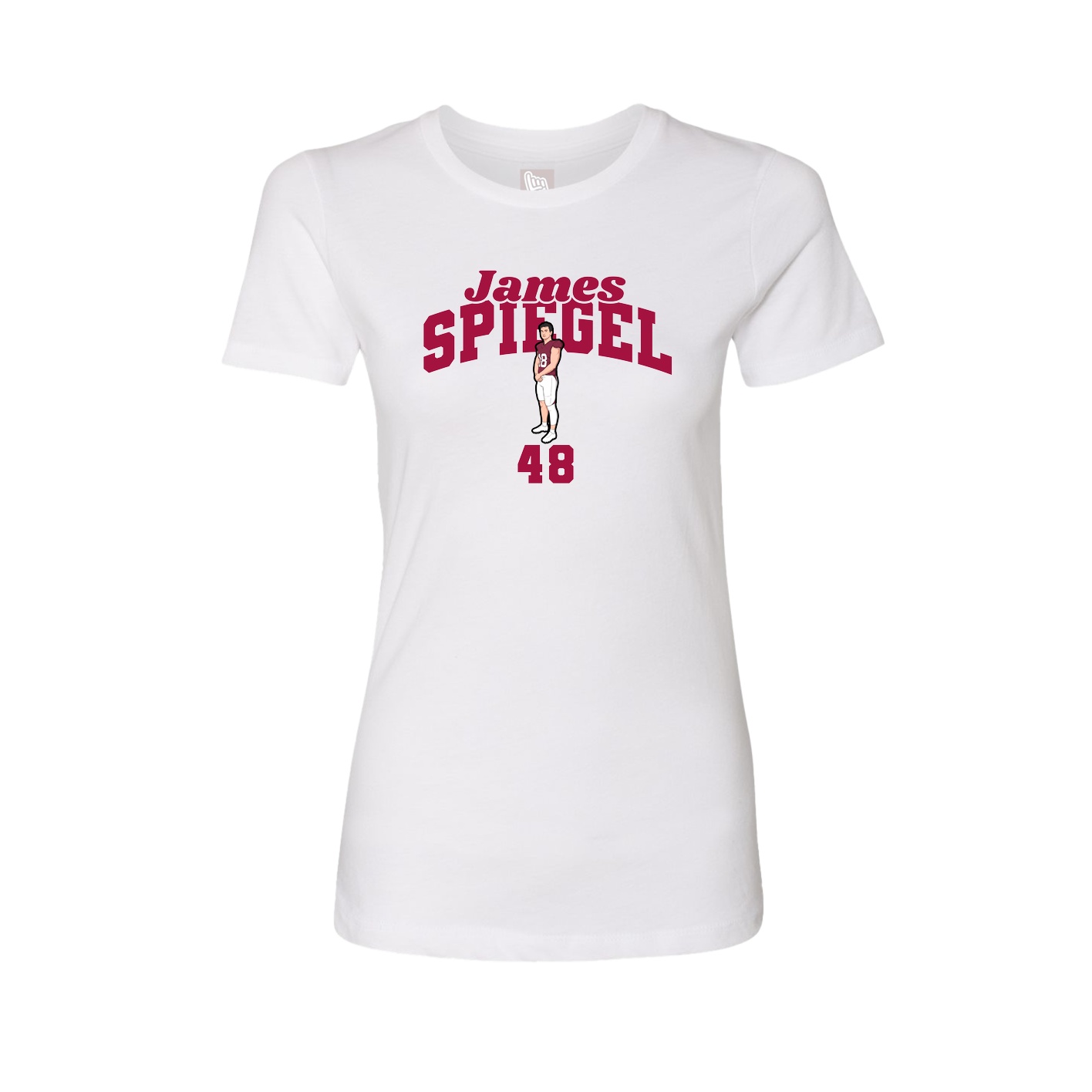 Fitted Women's Tee — Signature Arch in White