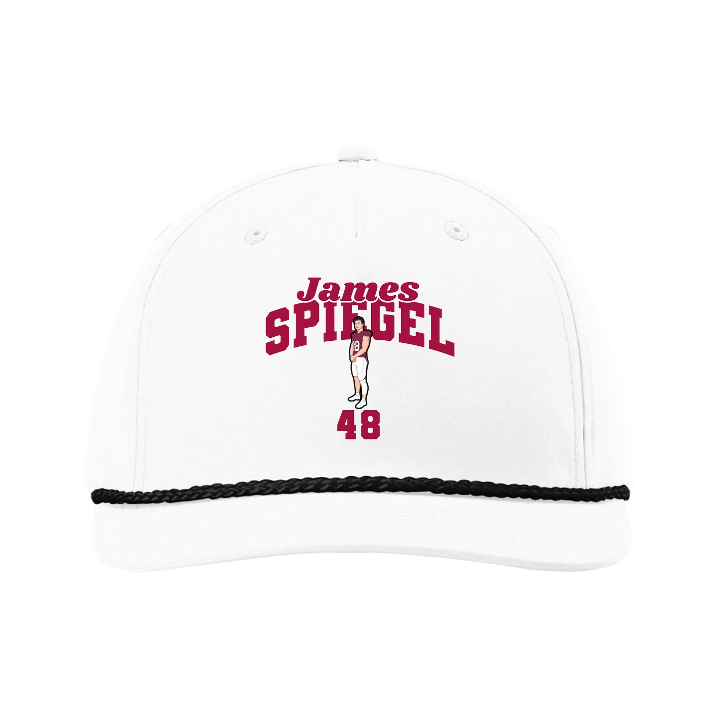 Five-Panel Classic Rope Cap — Signature Arch in White