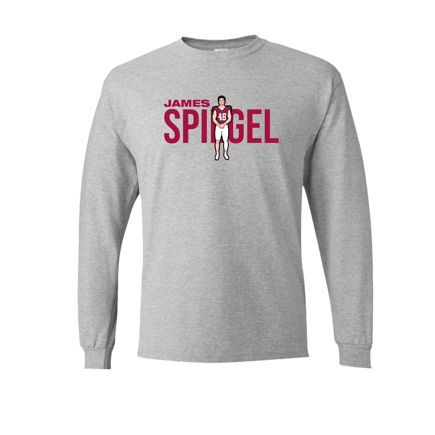 Long Sleeve Tee — Player Name in Grey