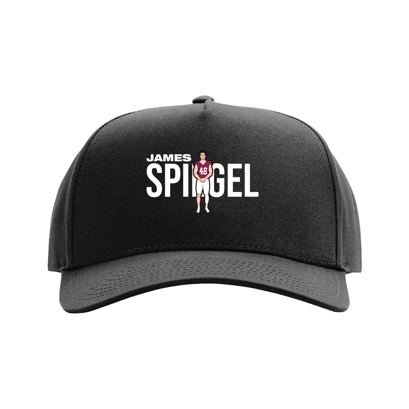 Full Fabric Five-Panel Champ Cap — Player Name in Black