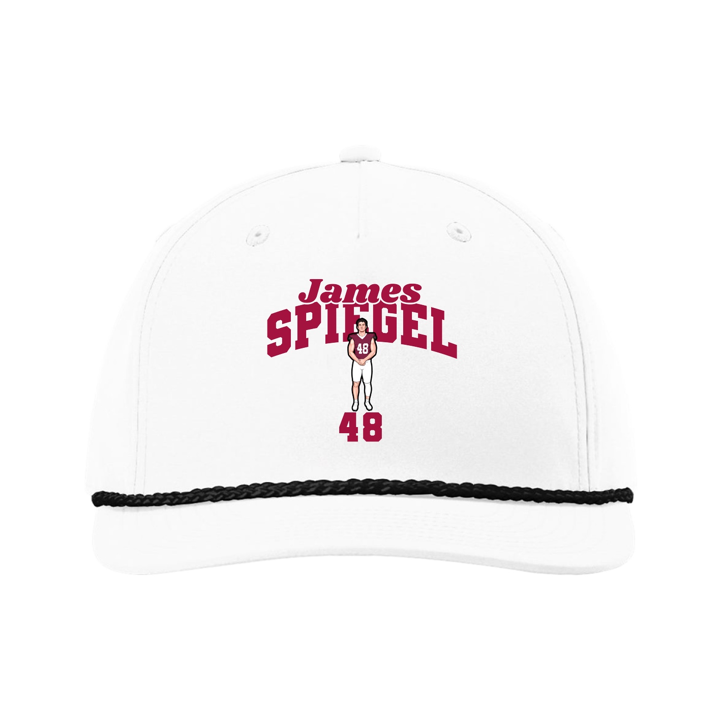 Five-Panel Classic Rope Cap — Signature Arch in White