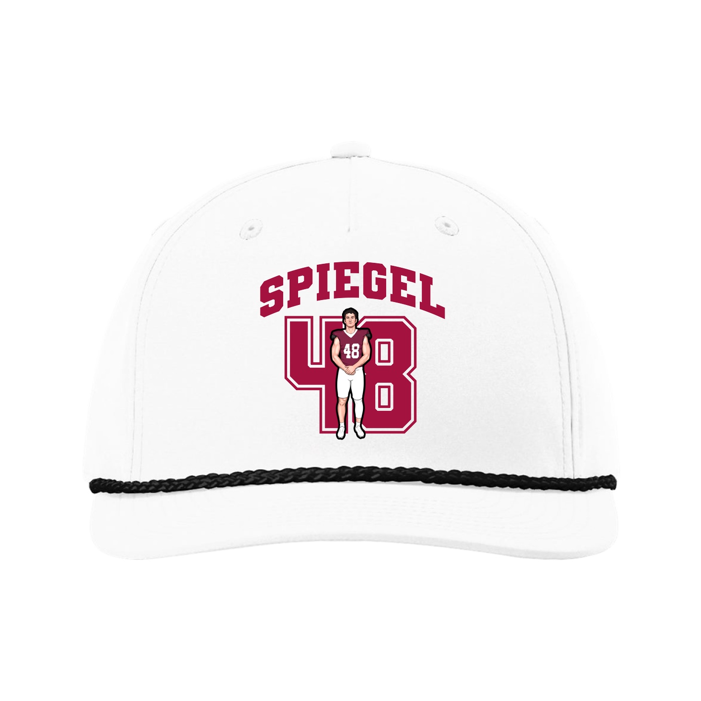 Five-Panel Classic Rope Cap — Number in White